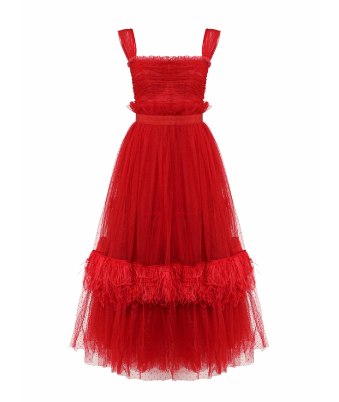 DOLCE&GABBANA Красное полиэстеровое коктейльное платье, фото 1