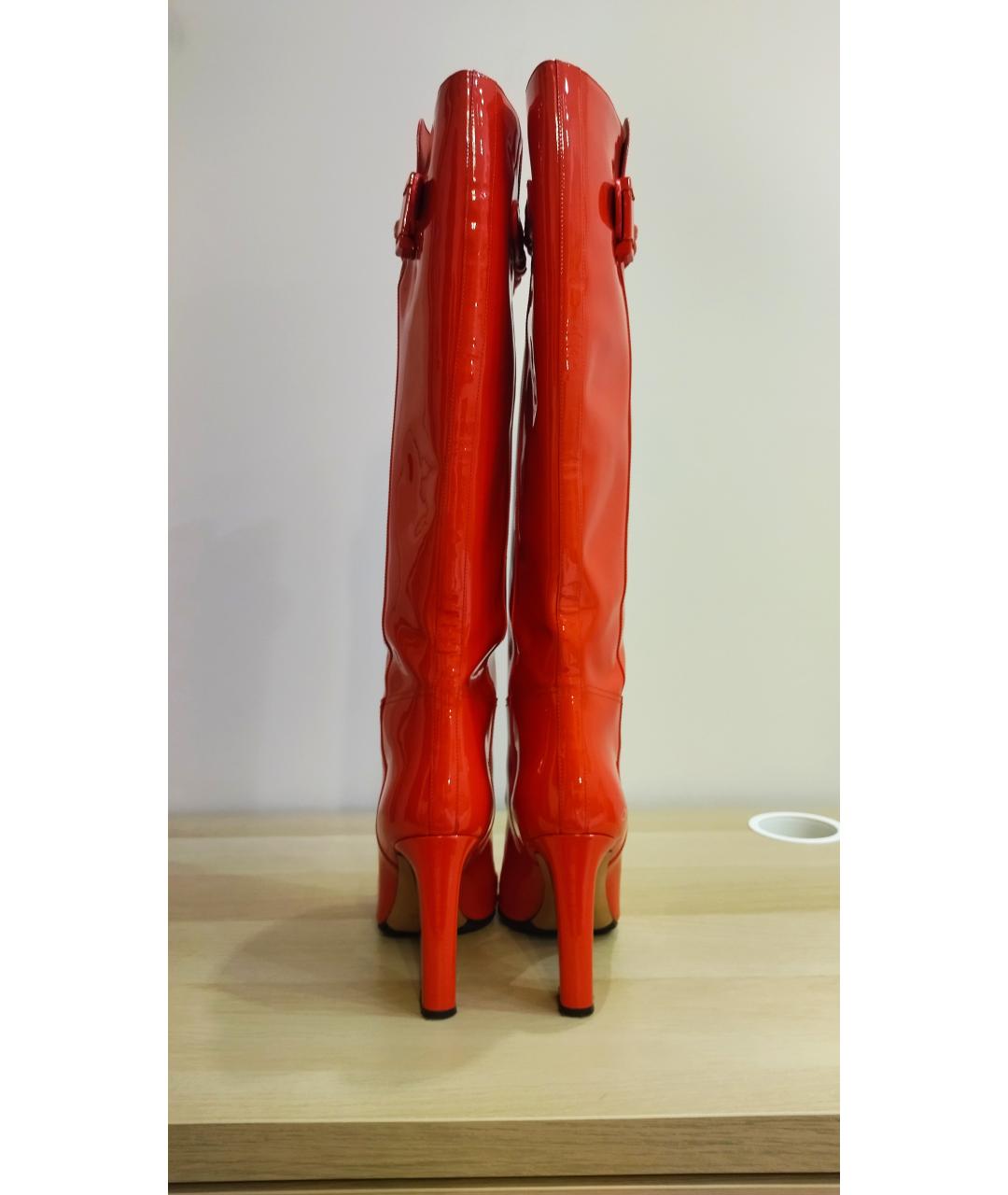 VALENTINO Красные сапоги из лакированной кожи, фото 4