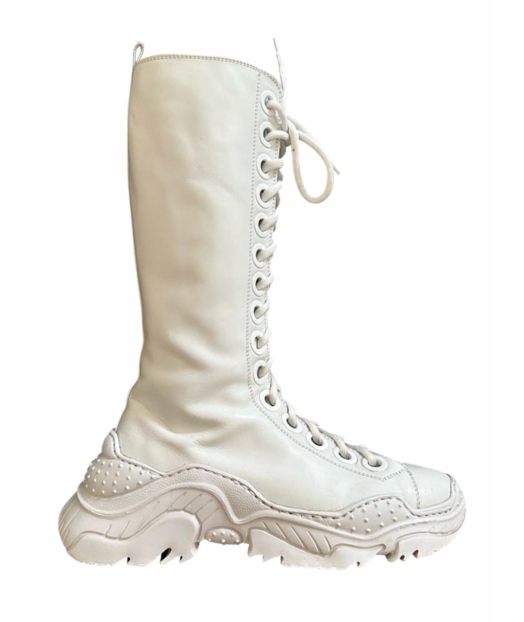 NO. 21 Белые кожаные ботинки, фото 1