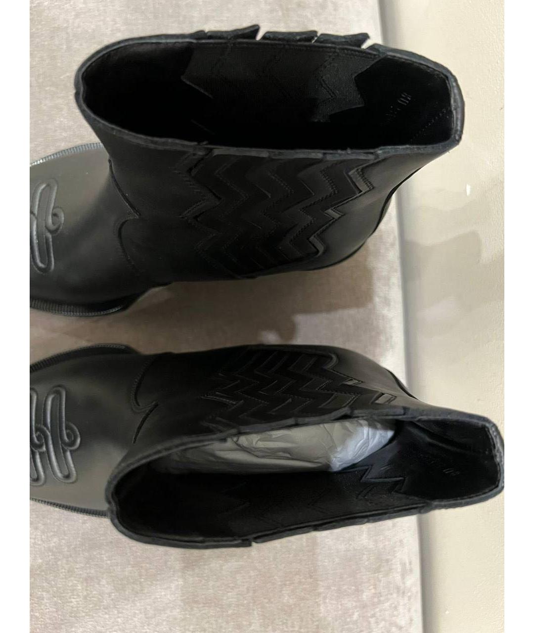 HERMES Черные кожаные высокие ботинки, фото 4