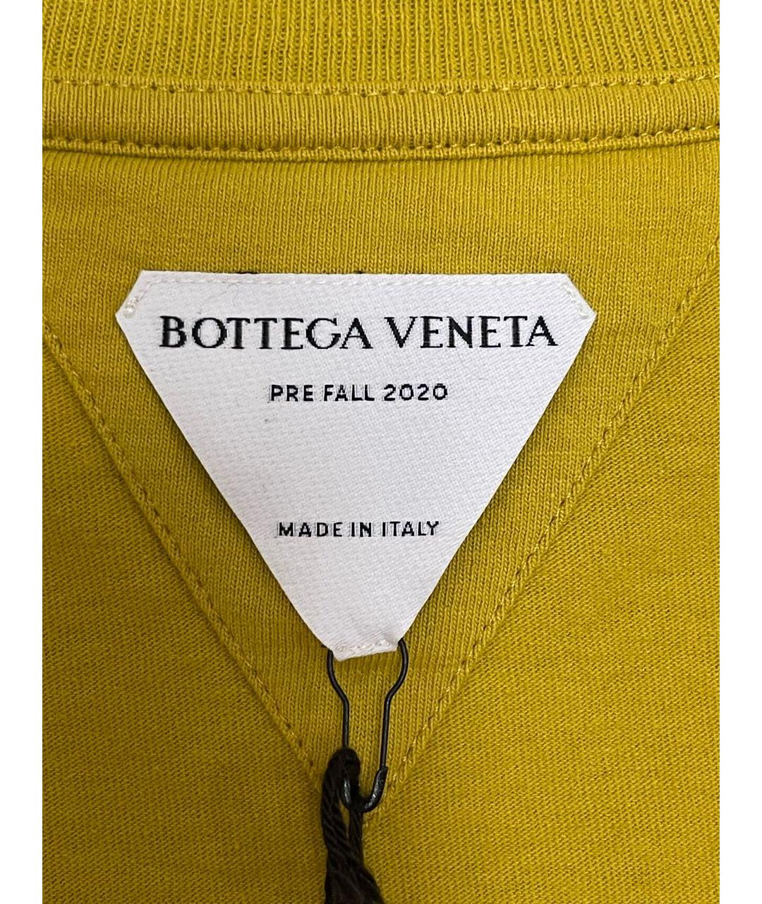 BOTTEGA VENETA Горчичная хлопковая футболка, фото 7