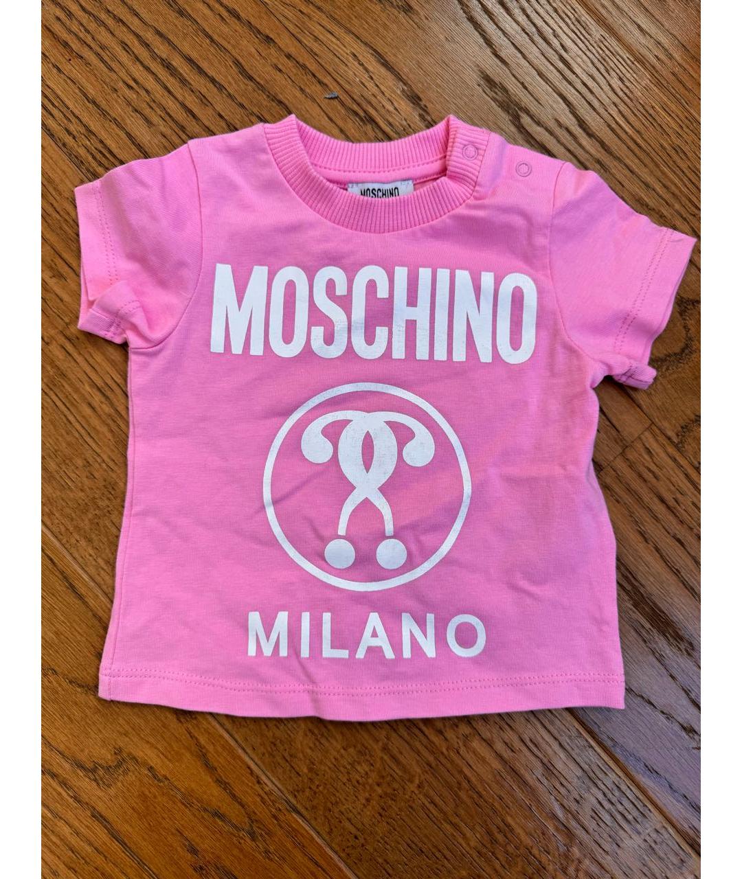 MOSCHINO KIDS Розовый хлопковый футболка / топ, фото 5
