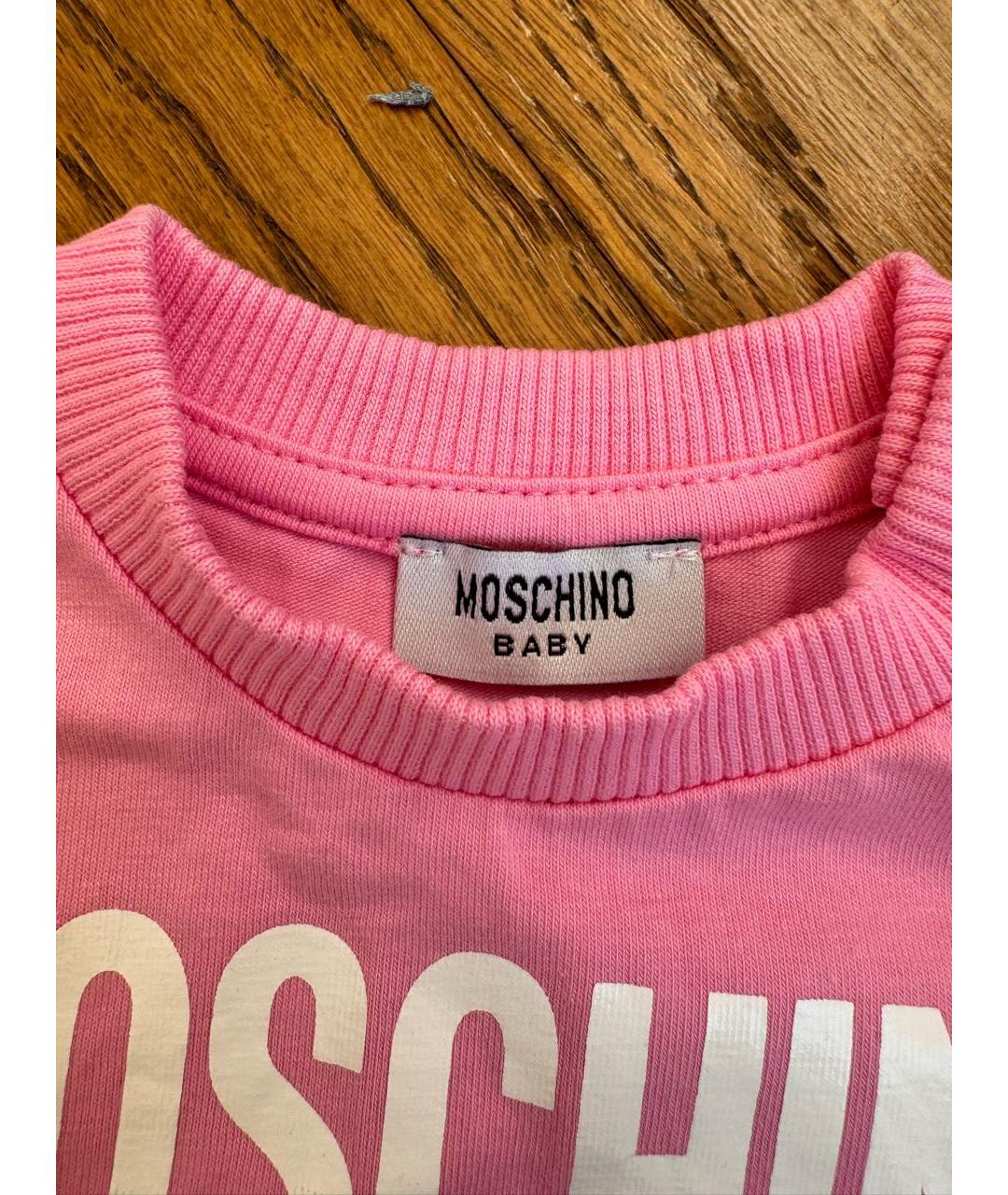 MOSCHINO KIDS Розовый хлопковый футболка / топ, фото 3