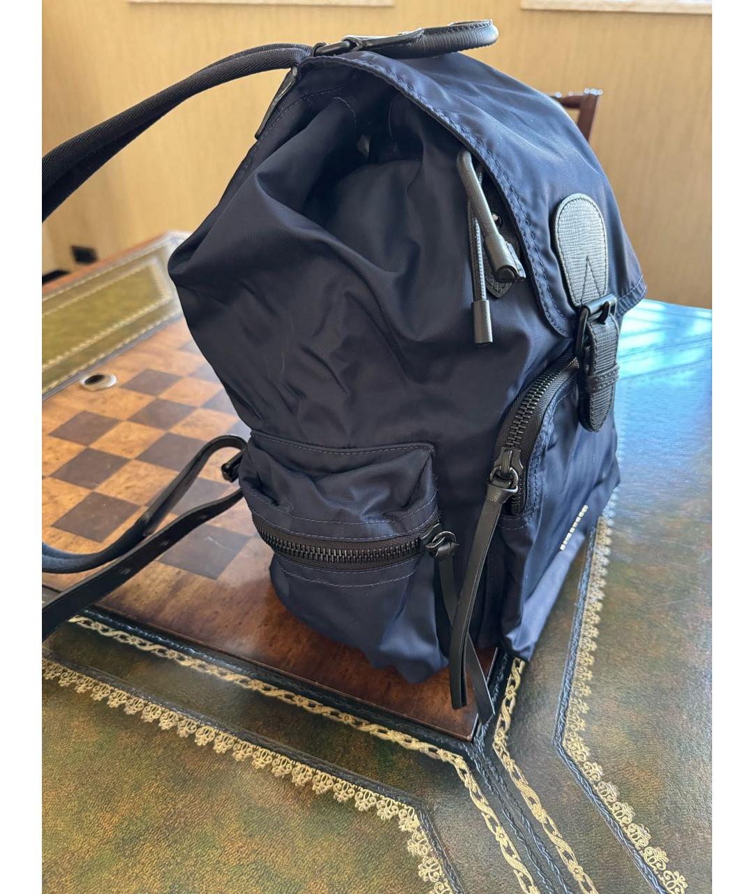 BURBERRY Темно-синий синтетический рюкзак, фото 2