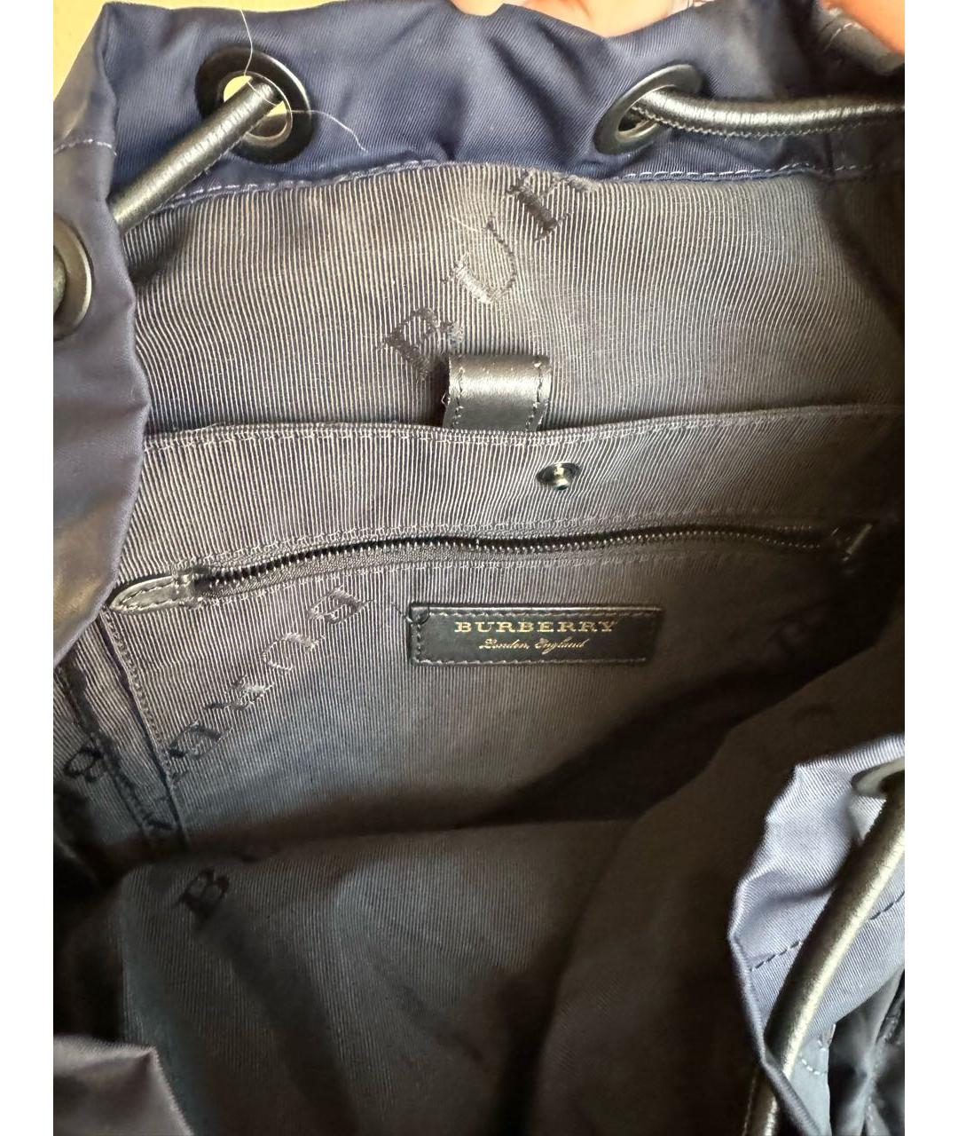 BURBERRY Темно-синий синтетический рюкзак, фото 4