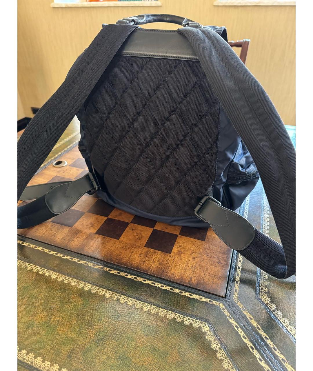 BURBERRY Темно-синий синтетический рюкзак, фото 3