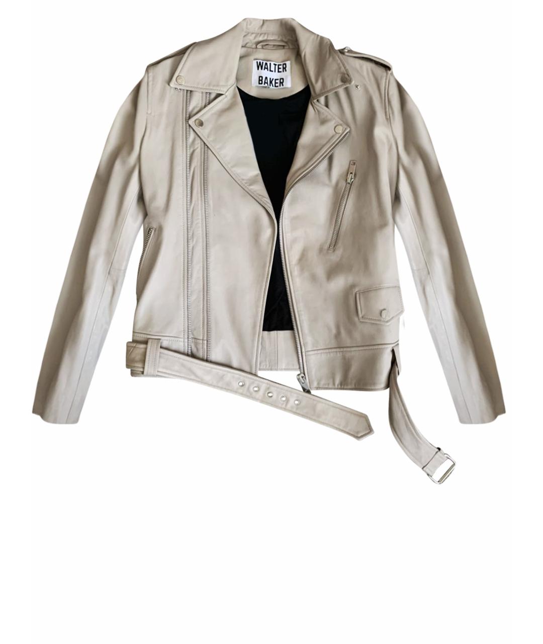 WALTER BAKER Бежевая кожаная куртка, фото 1