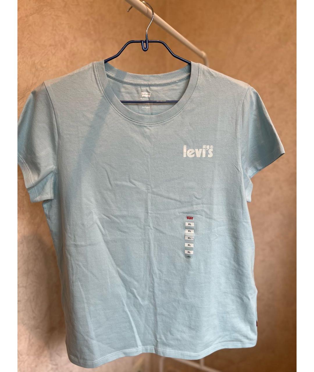 LEVI'S Голубая хлопковая футболка, фото 7