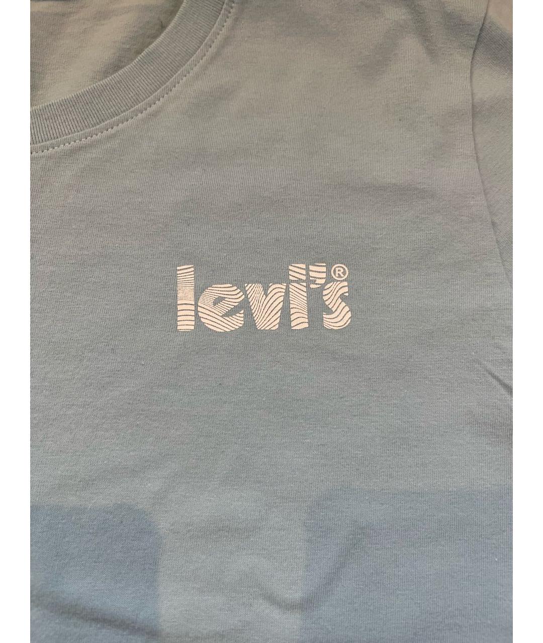 LEVI'S Голубая хлопковая футболка, фото 4