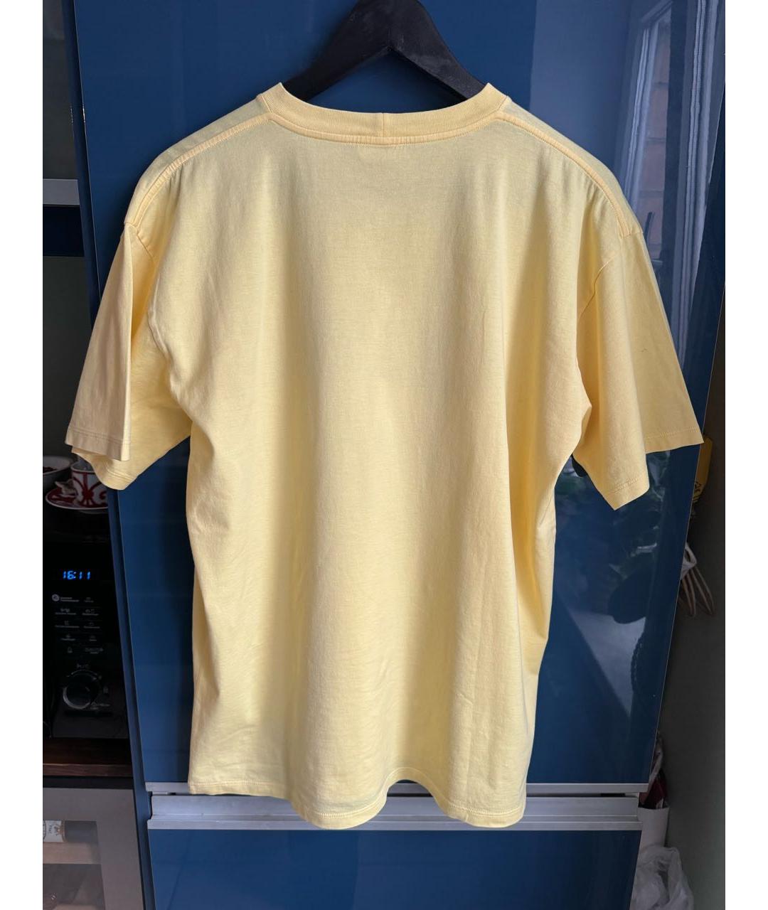 CELINE PRE-OWNED Желтая хлопковая футболка, фото 2