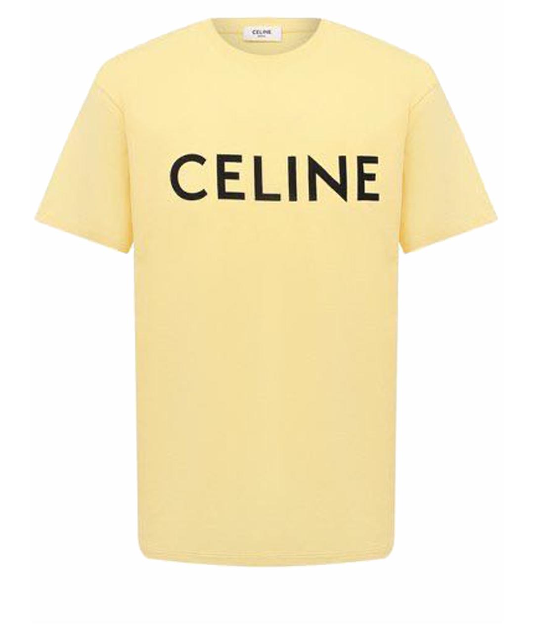 CELINE PRE-OWNED Желтая хлопковая футболка, фото 1