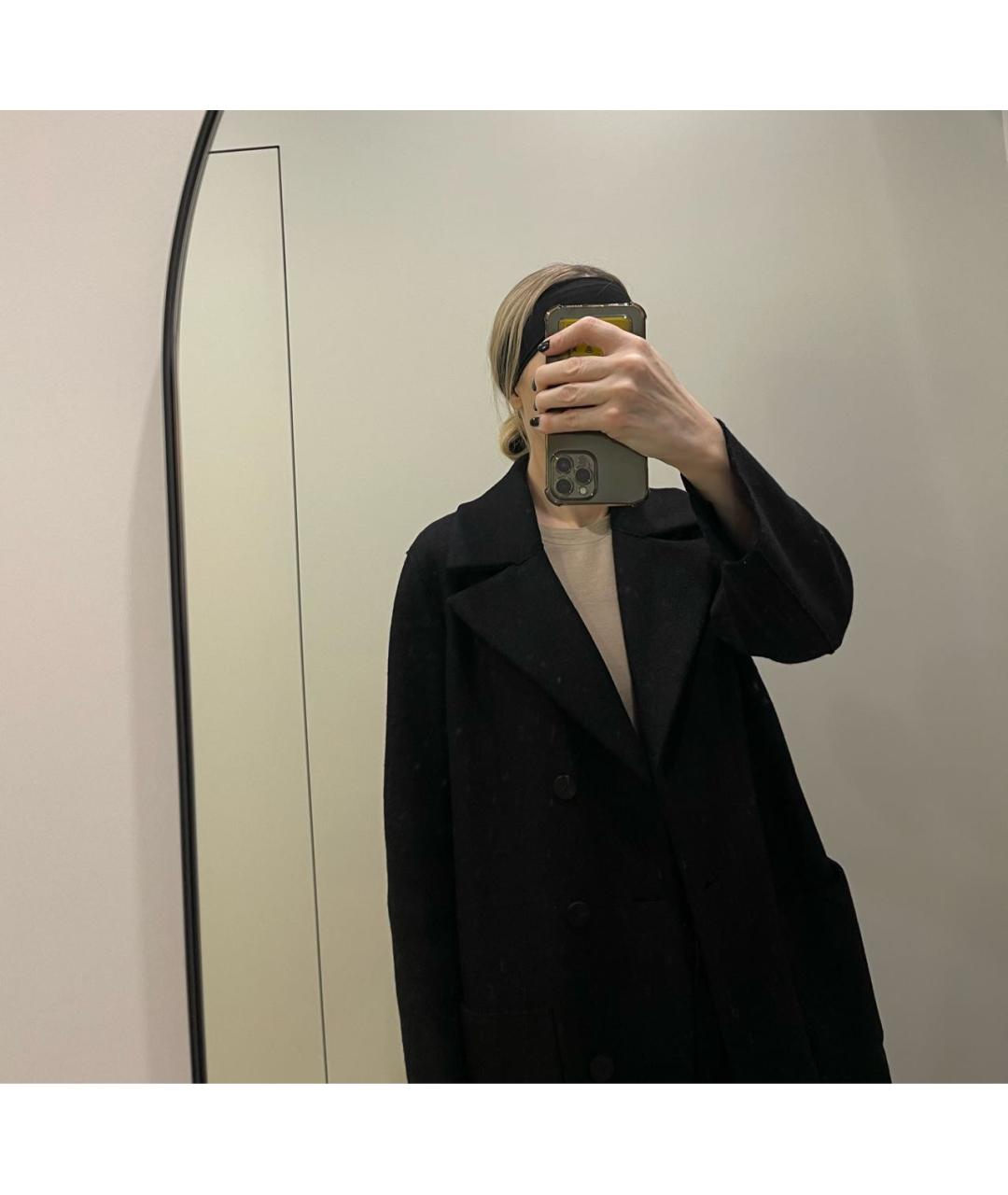 HARRIS WHARF LONDON Черное шерстяное пальто, фото 4