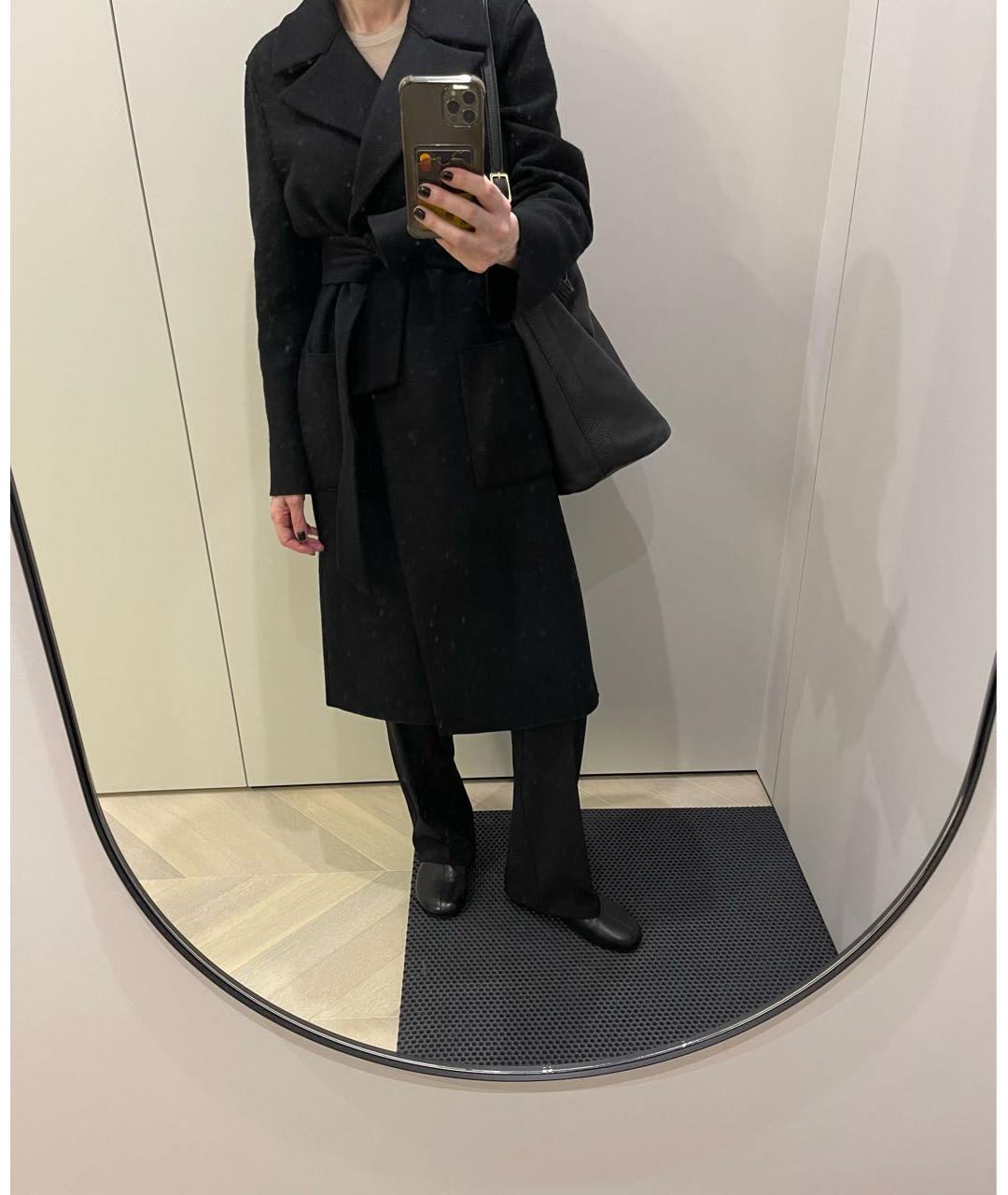 HARRIS WHARF LONDON Черное шерстяное пальто, фото 7