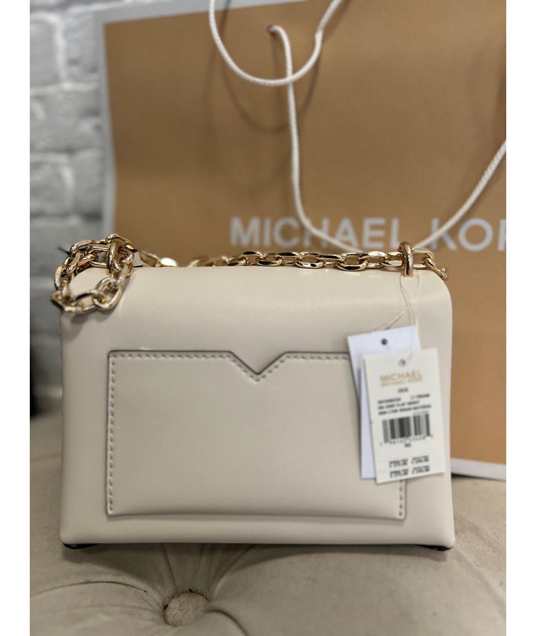 MICHAEL KORS Белая кожаная сумка через плечо, фото 4