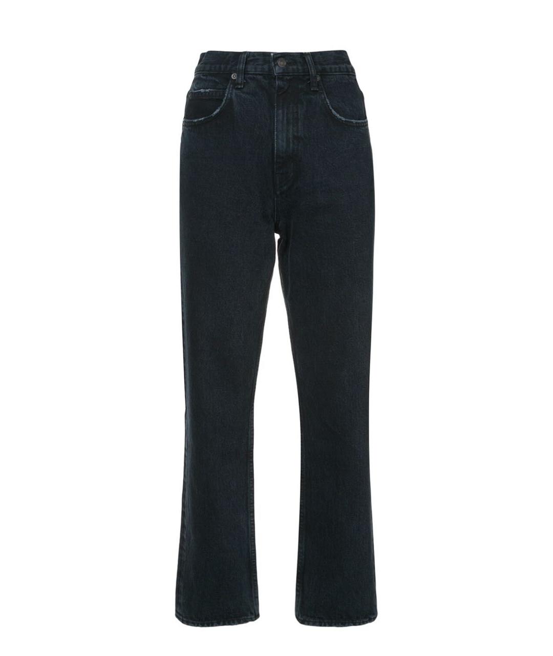 PROENZA SCHOULER Темно-синие хлопко-эластановые джинсы клеш, фото 1