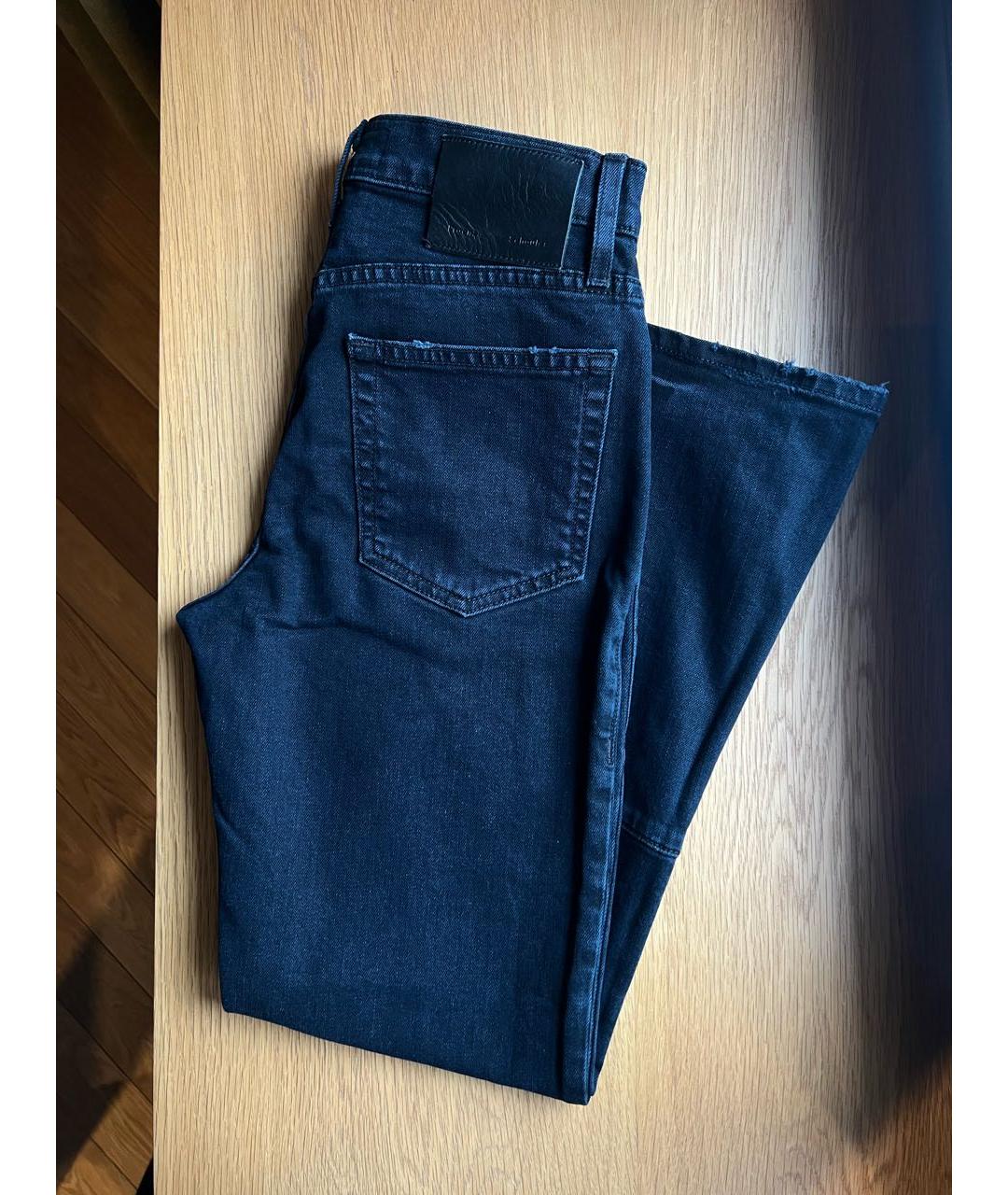 PROENZA SCHOULER Темно-синие хлопко-эластановые джинсы клеш, фото 5