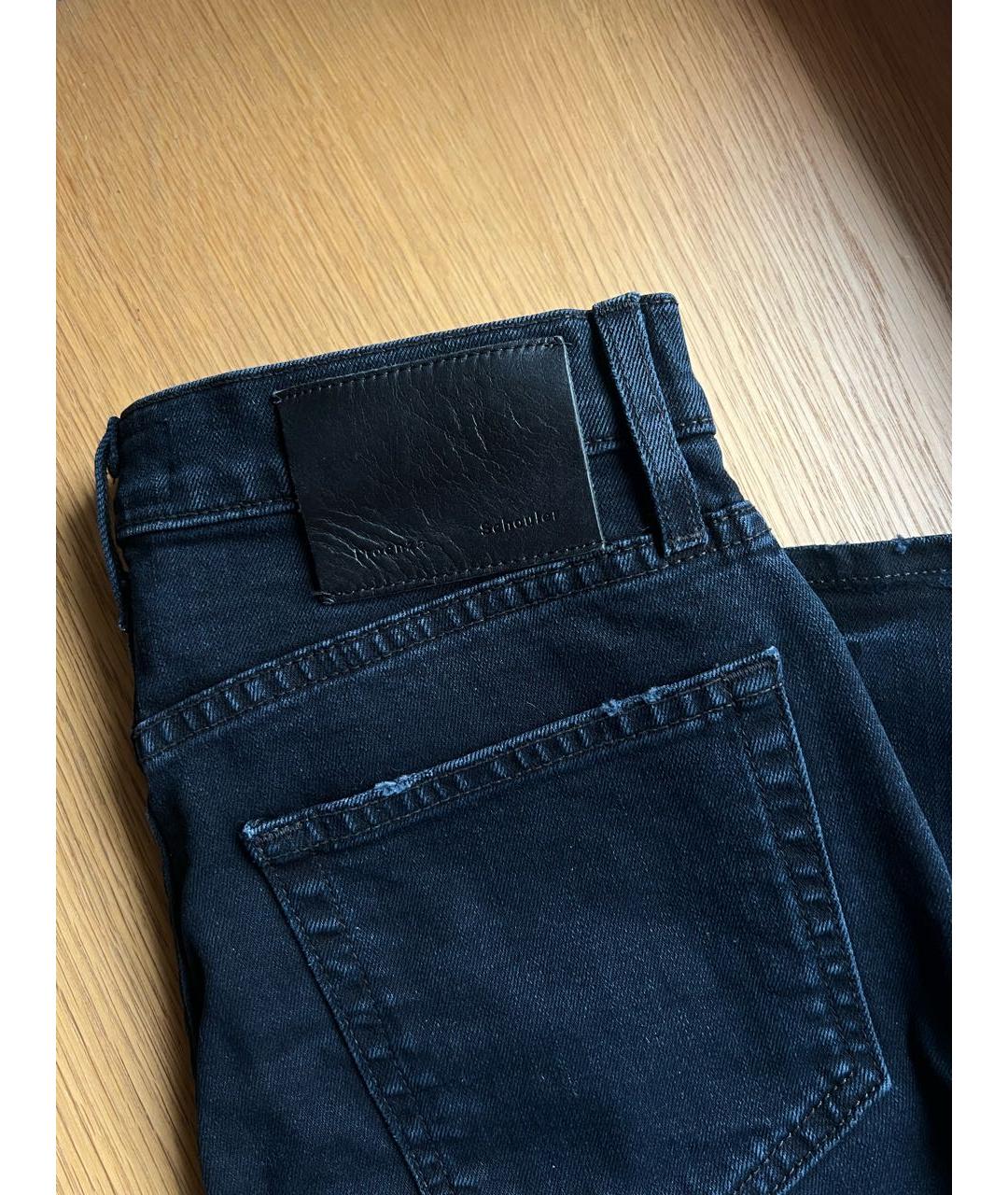 PROENZA SCHOULER Темно-синие хлопко-эластановые джинсы клеш, фото 8