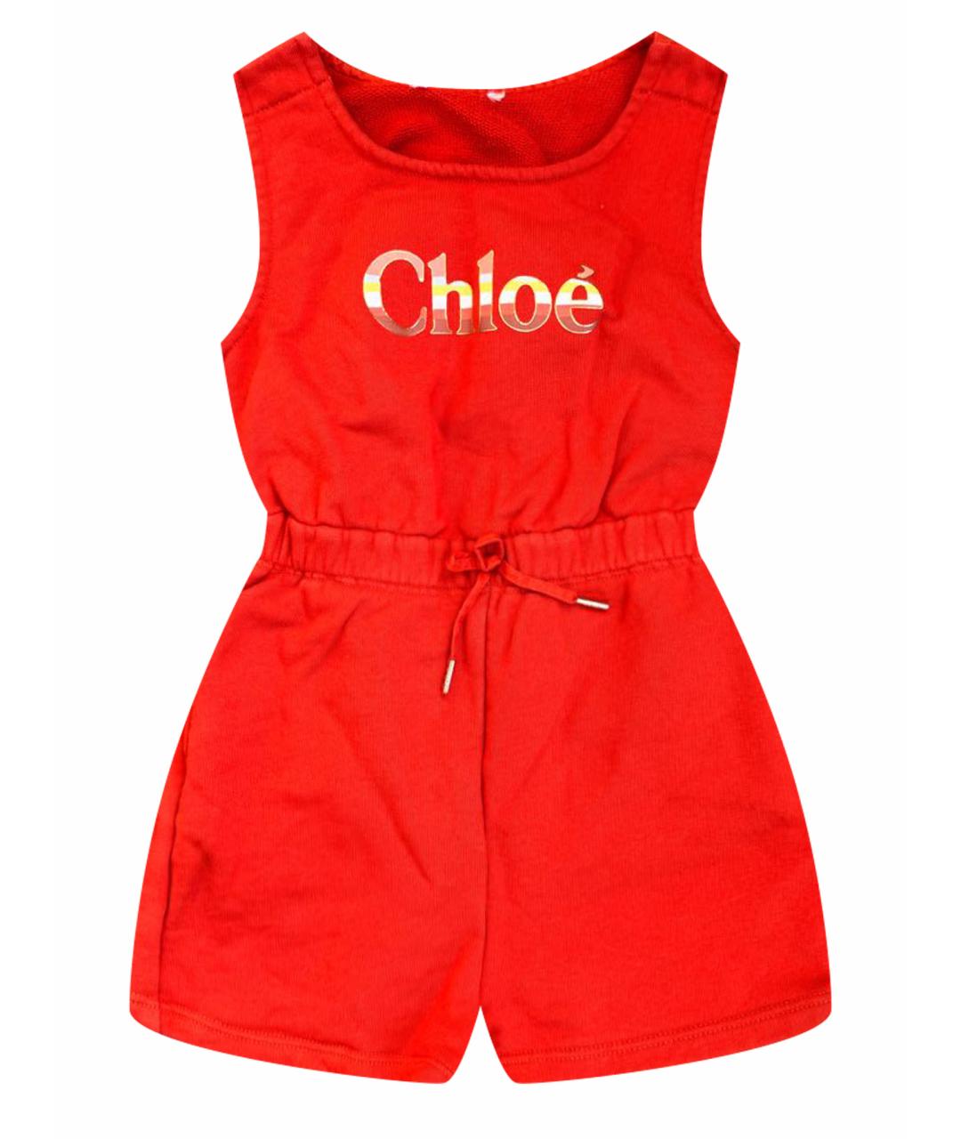 CHLOE KIDS Красный хлопковый комбинезон, фото 1