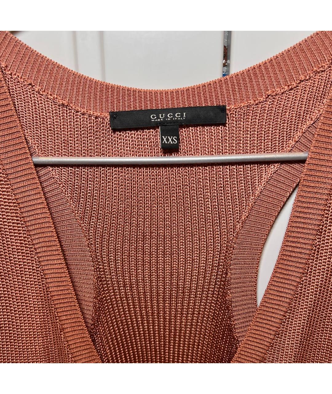 GUCCI Коралловая вискозная майка, фото 2