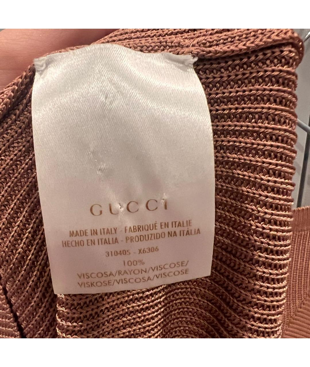 GUCCI Коралловая вискозная майка, фото 4