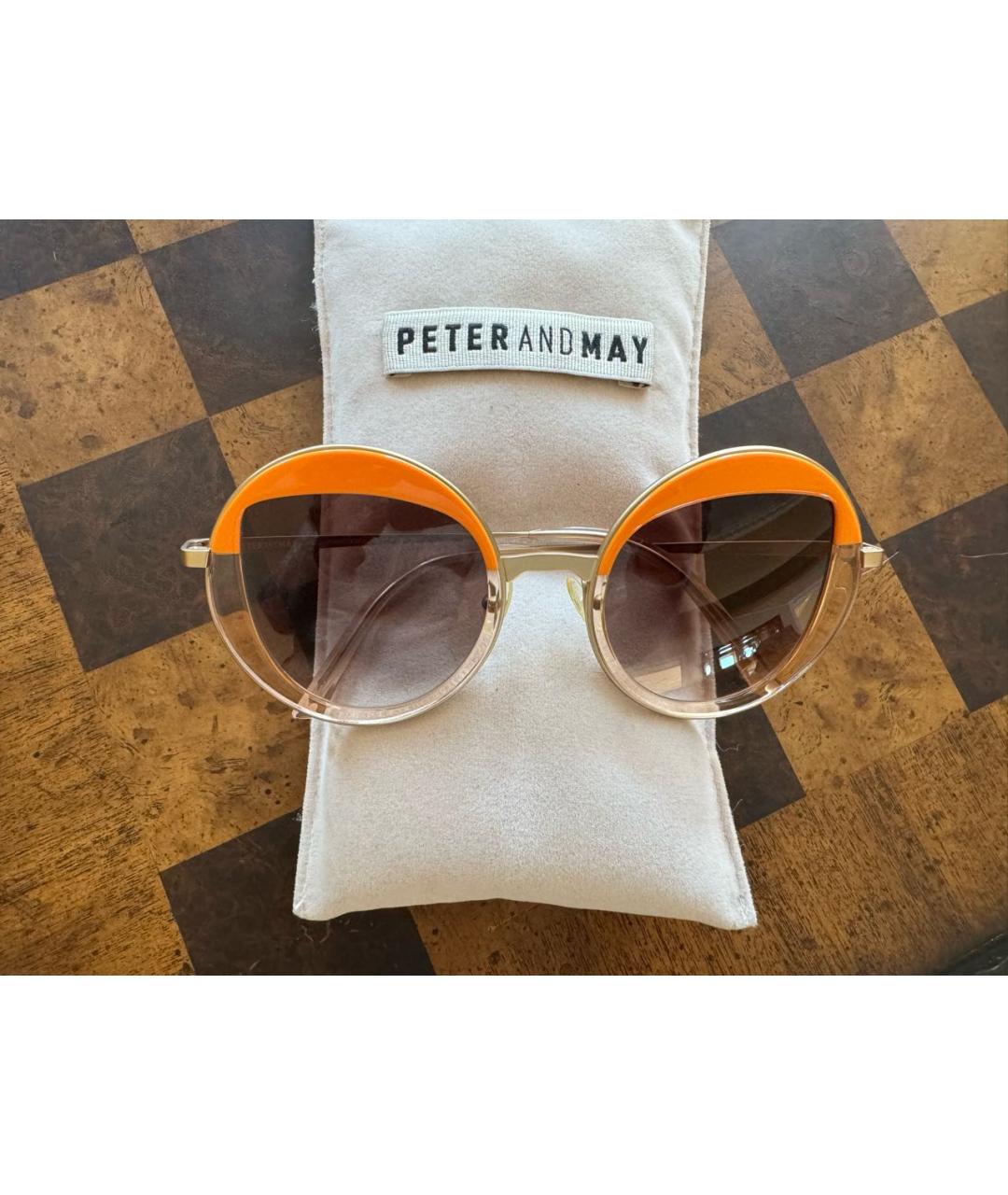 PETER & MAY WALK Оранжевое металлические солнцезащитные очки, фото 6