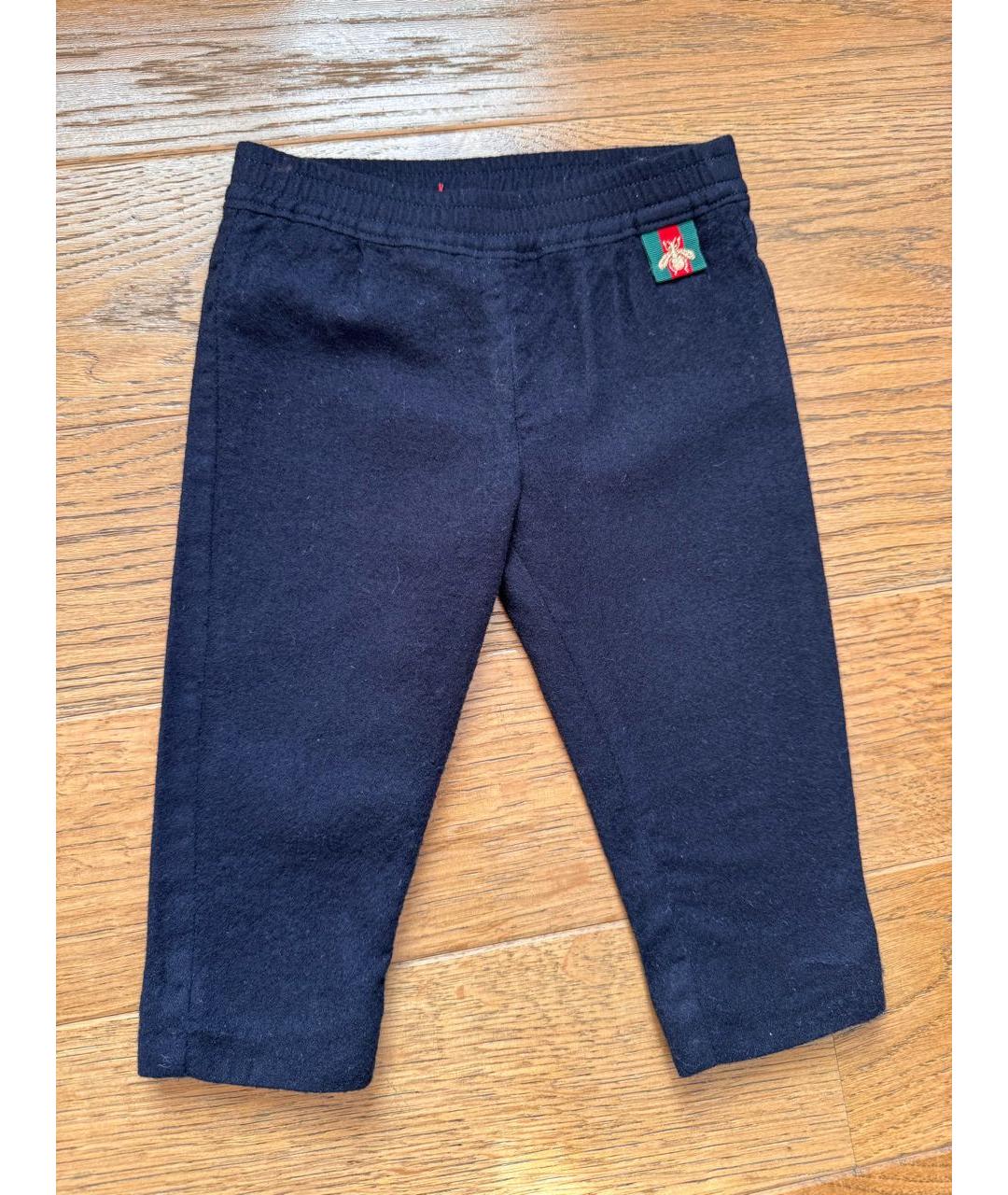 GUCCI KIDS Темно-синие шерстяные брюки и шорты, фото 4