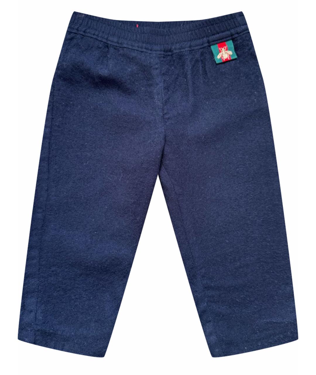 GUCCI KIDS Темно-синие шерстяные брюки и шорты, фото 1