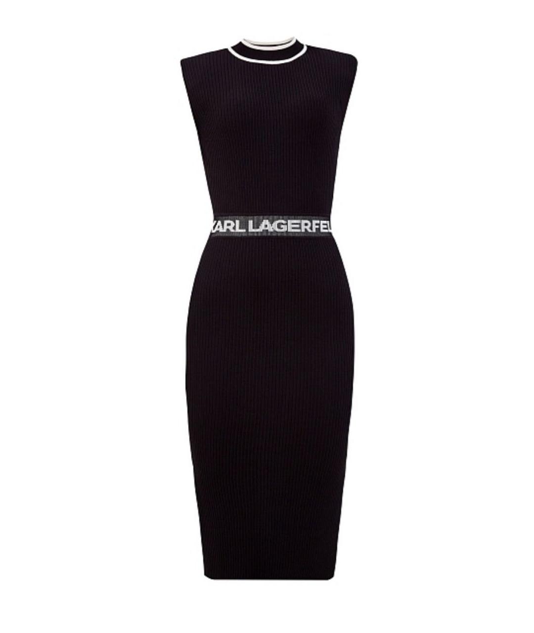 KARL LAGERFELD Черное вискозное повседневное платье, фото 1