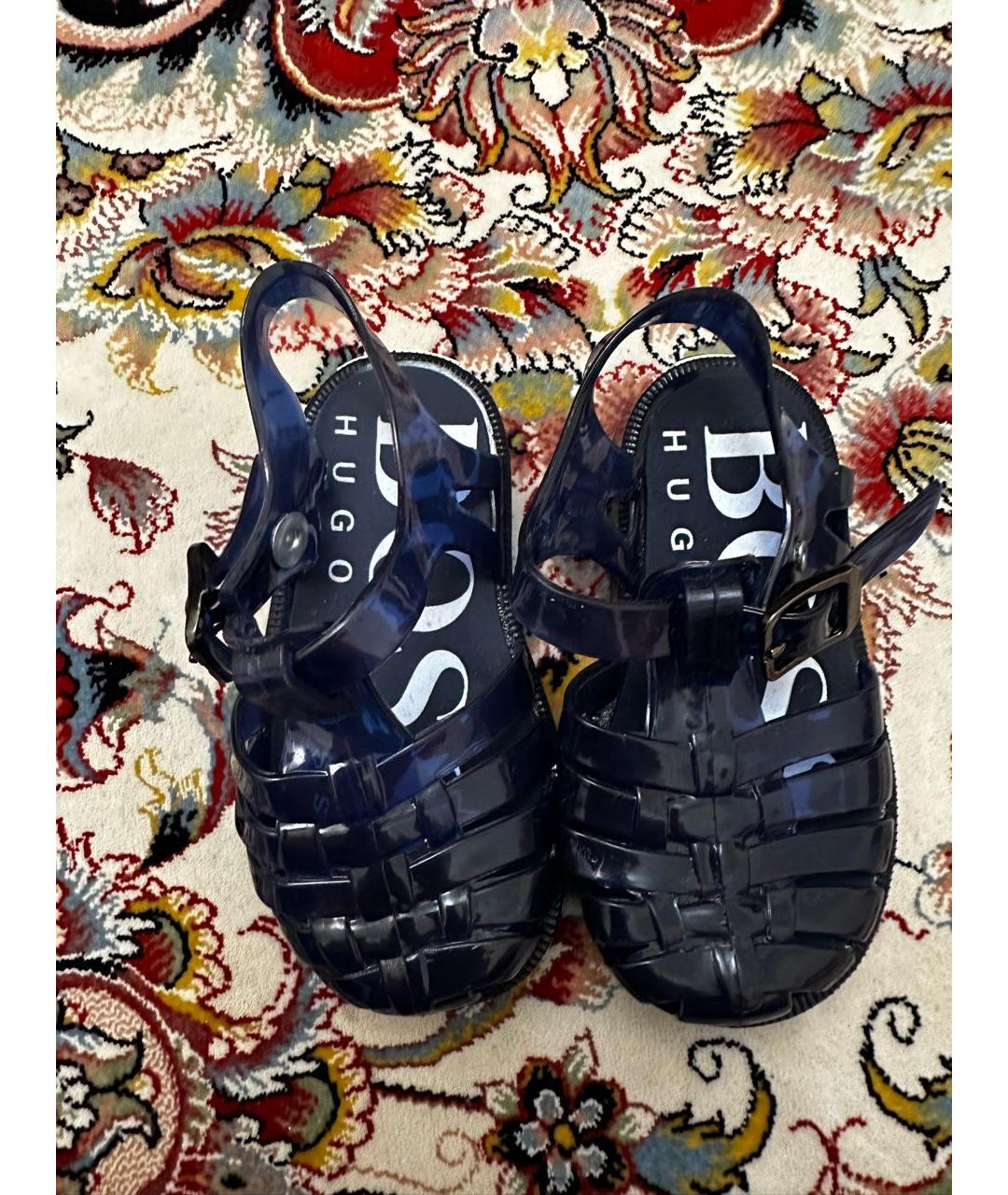 HUGO BOSS Темно-синие сандалии и шлепанцы, фото 2