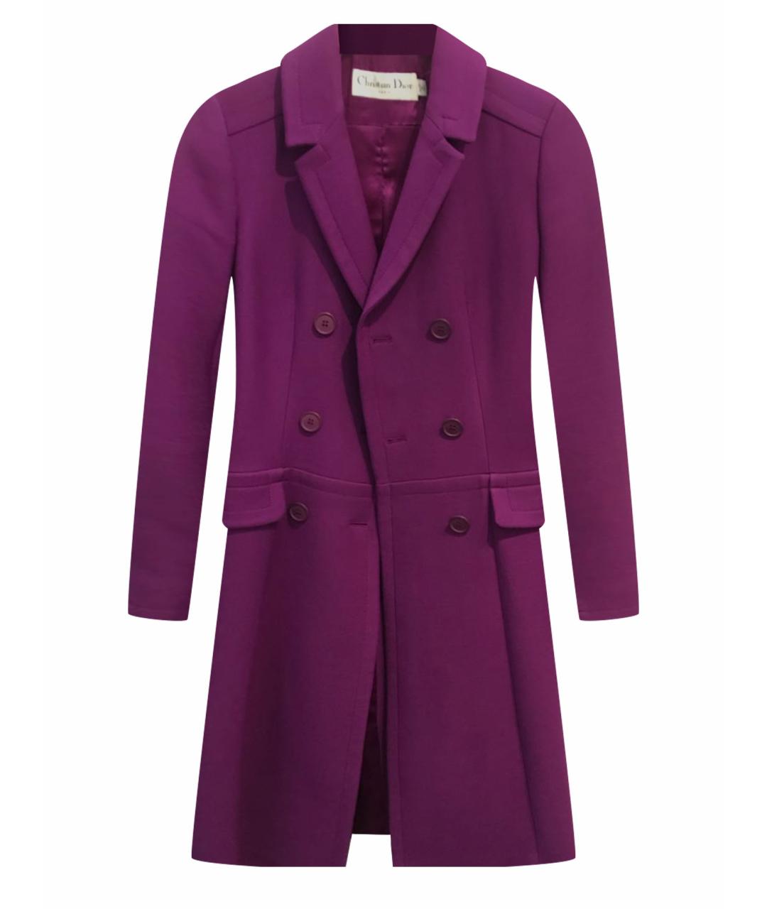CHRISTIAN DIOR PRE-OWNED Фиолетовое шерстяное пальто, фото 1