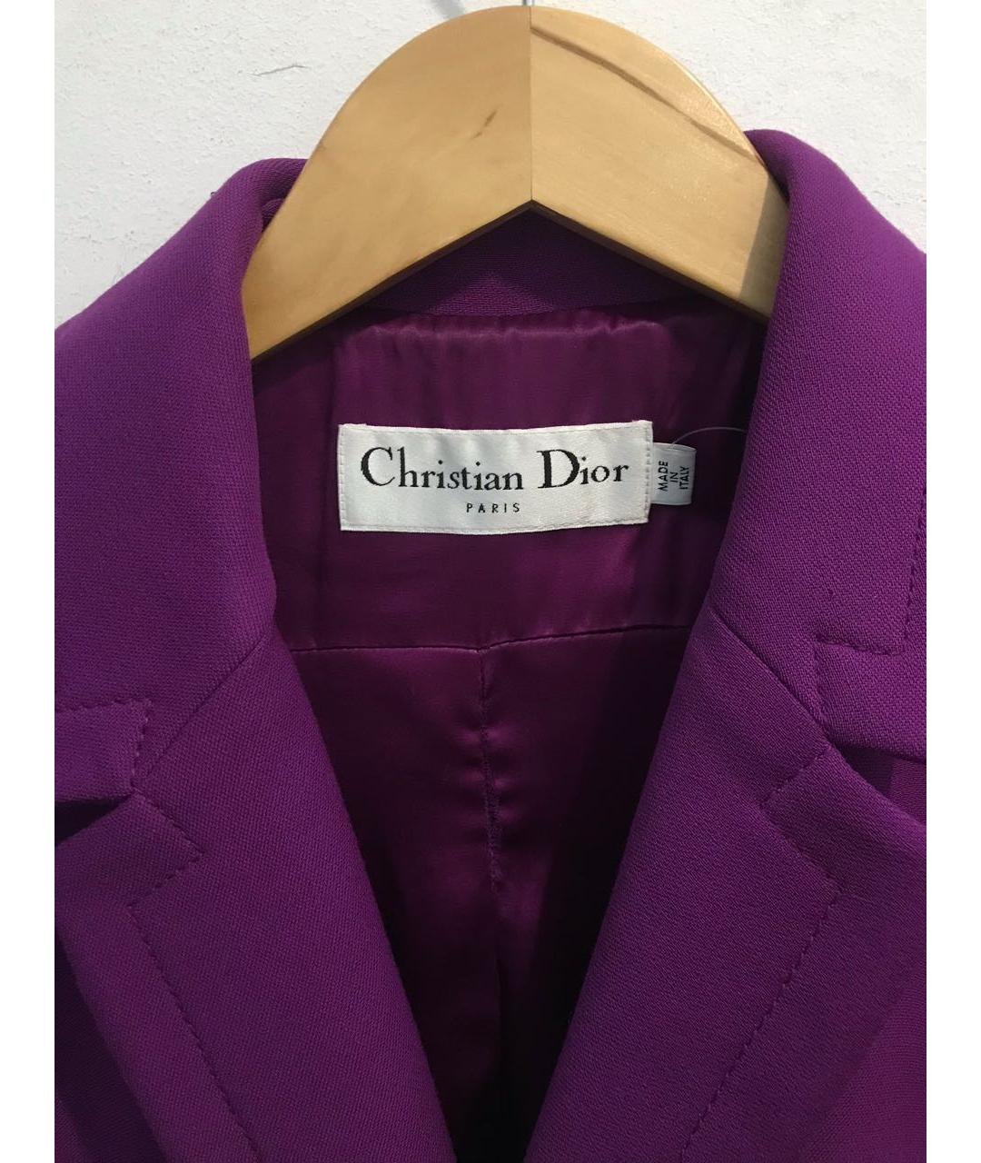 CHRISTIAN DIOR PRE-OWNED Фиолетовое шерстяное пальто, фото 3