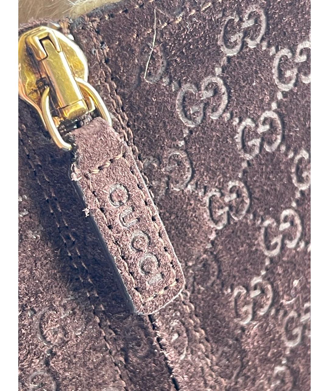 GUCCI Коричневые замшевые сапоги, фото 6