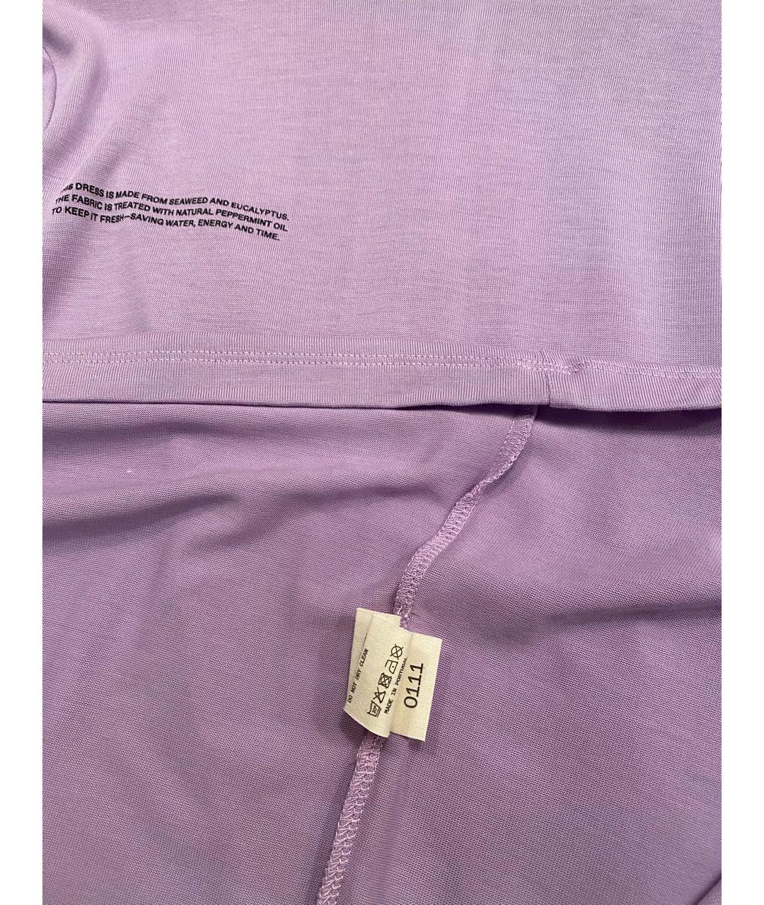 THE PANGAIA Фиолетовое хлопко-эластановое повседневное платье, фото 4