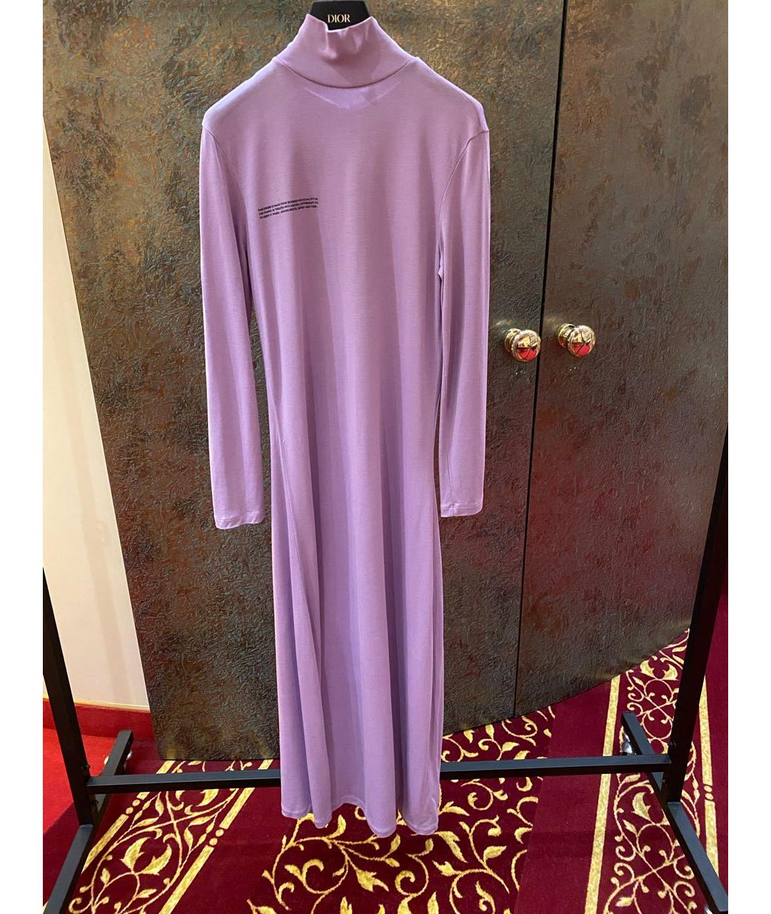 THE PANGAIA Фиолетовое хлопко-эластановое повседневное платье, фото 6