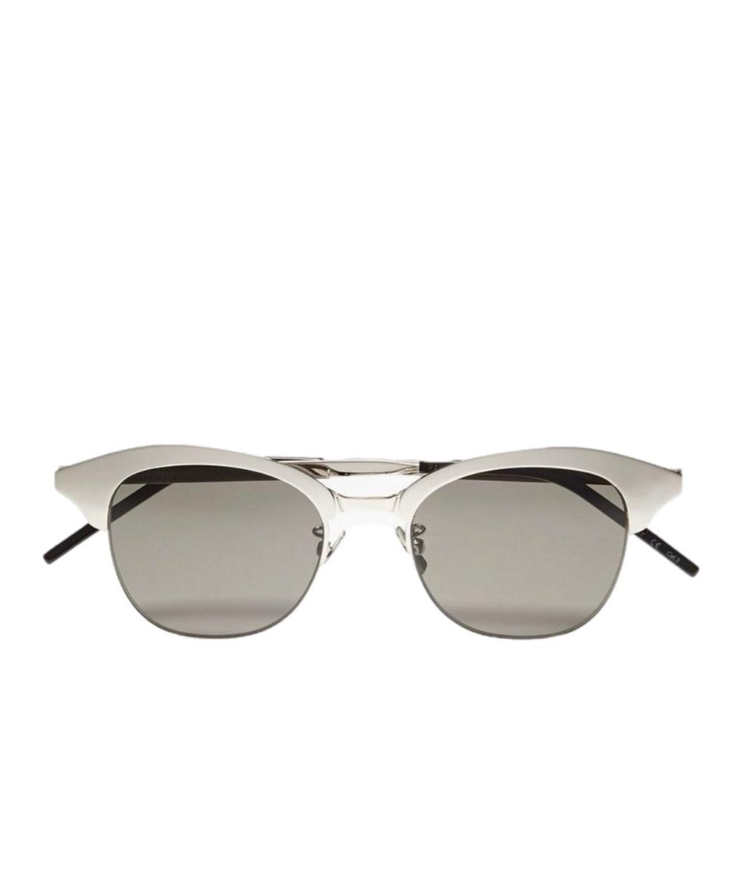 SAINT LAURENT Серебряные металлические солнцезащитные очки, фото 1