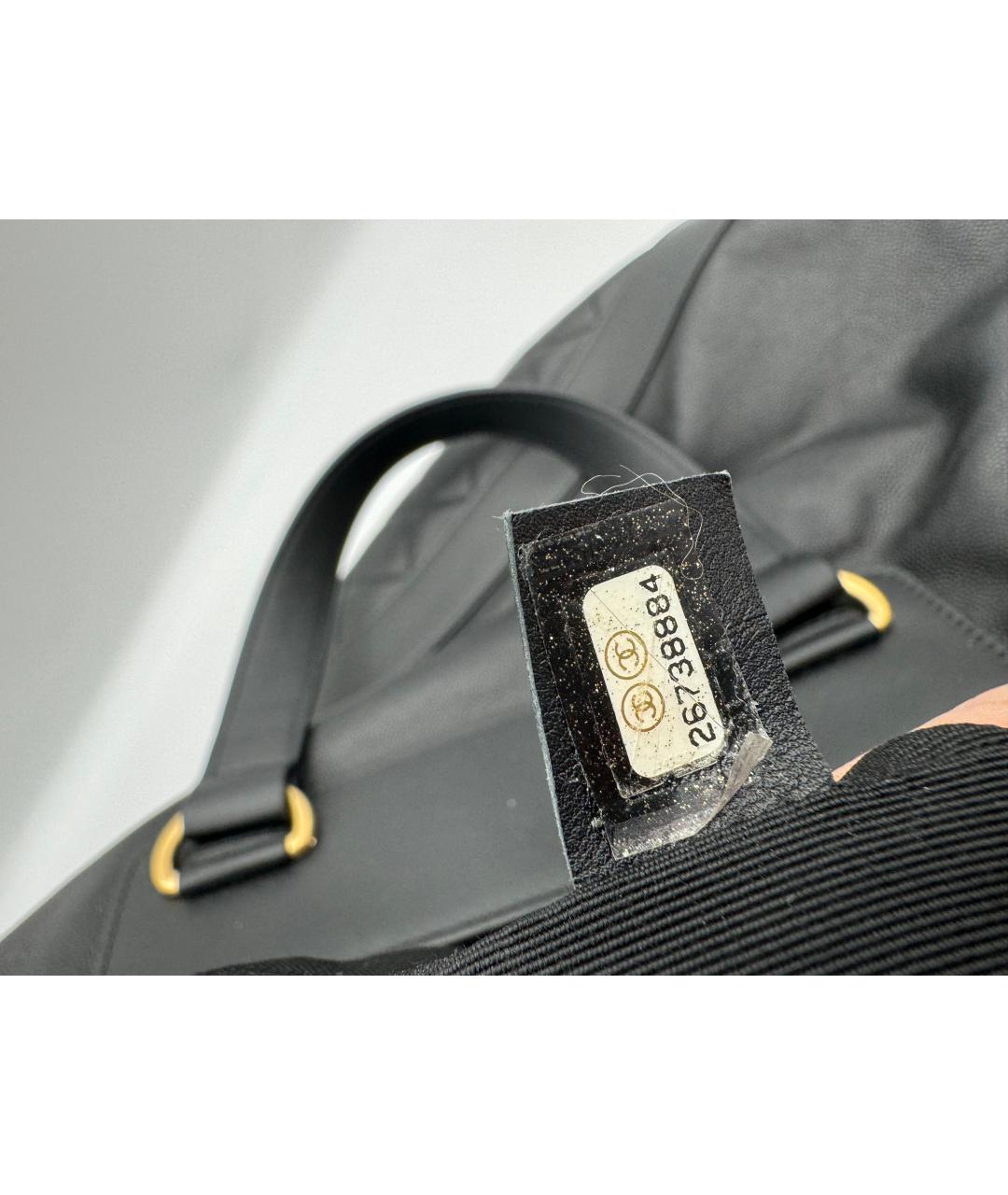 CHANEL PRE-OWNED Черная кожаная дорожная/спортивная сумка, фото 5