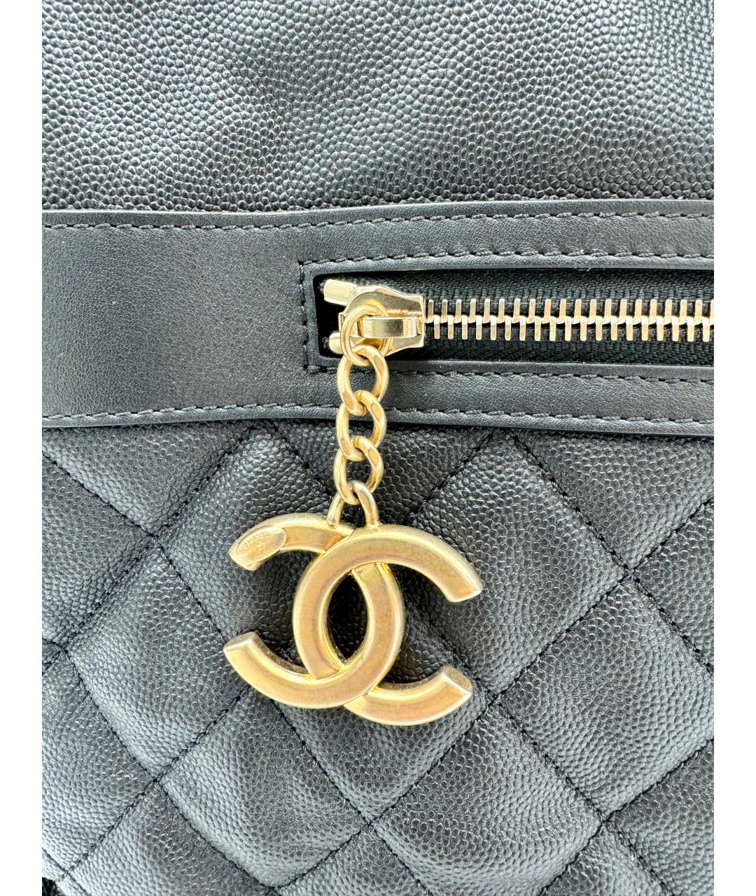 CHANEL PRE-OWNED Черная кожаная дорожная/спортивная сумка, фото 7