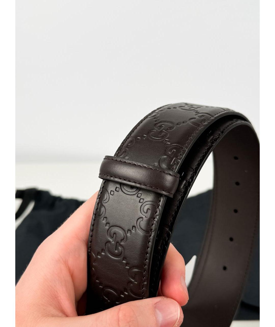 GUCCI Коричневый кожаный ремень, фото 4