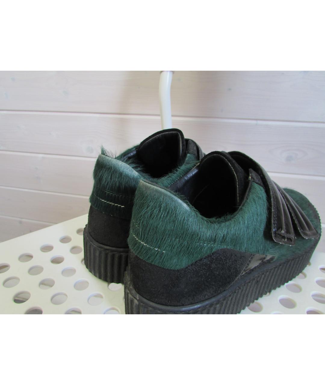 MM6 MAISON MARGIELA Зеленые кожаные кроссовки, фото 6