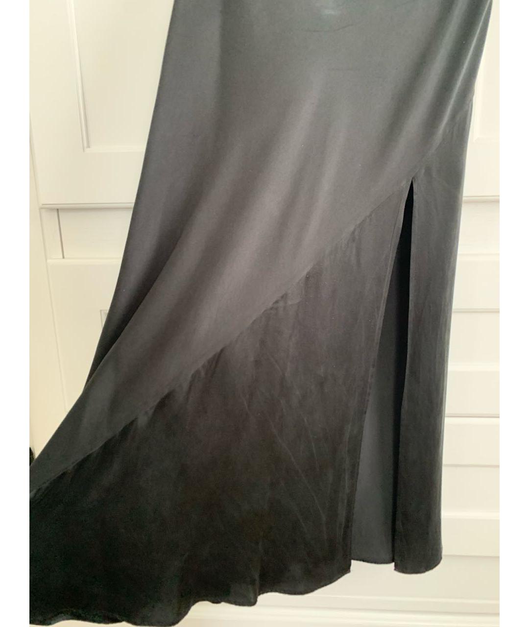 12 STOREEZ Черная шелковая юбка миди, фото 3