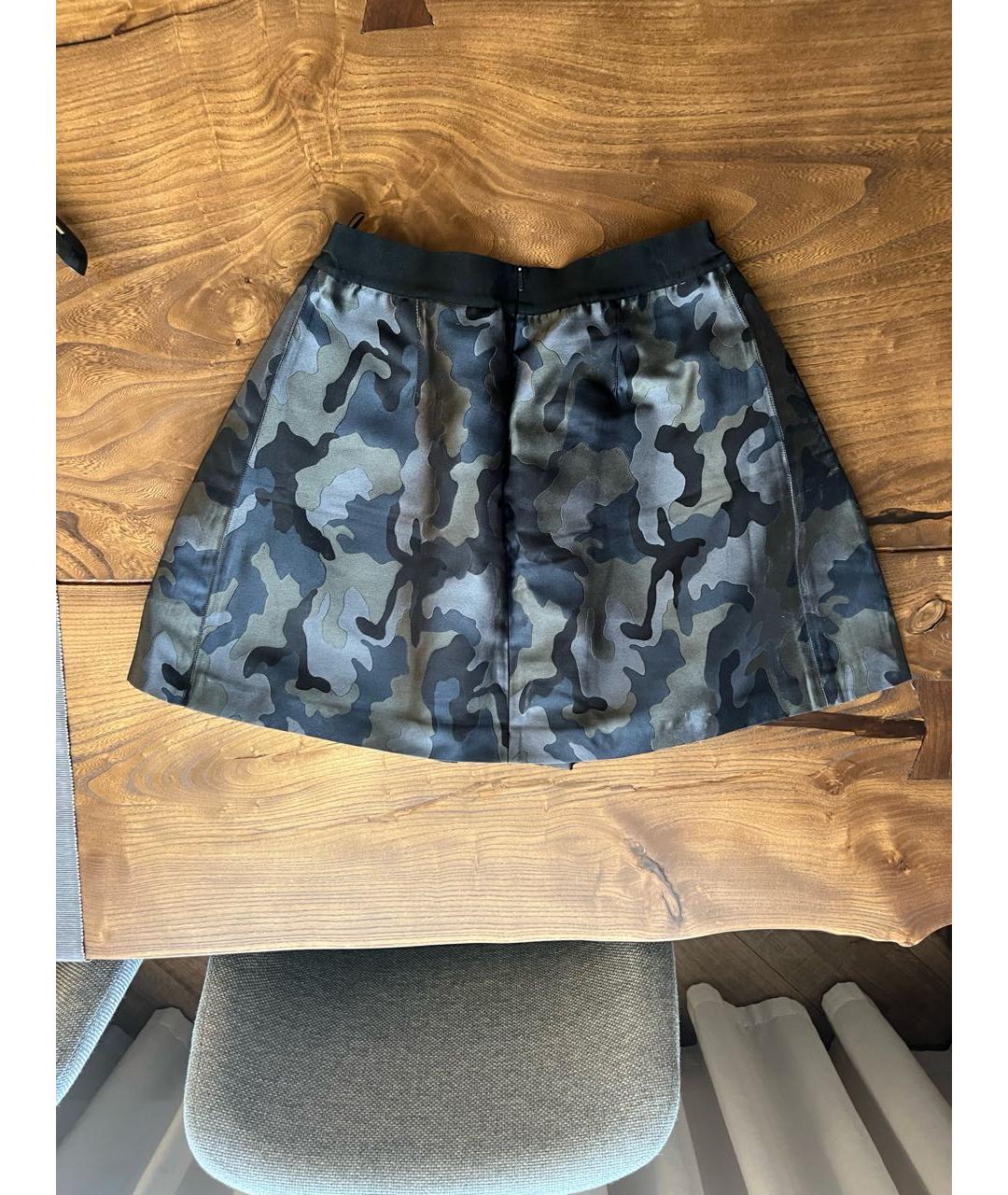 PINKO Хаки полиэстеровая юбка мини, фото 2