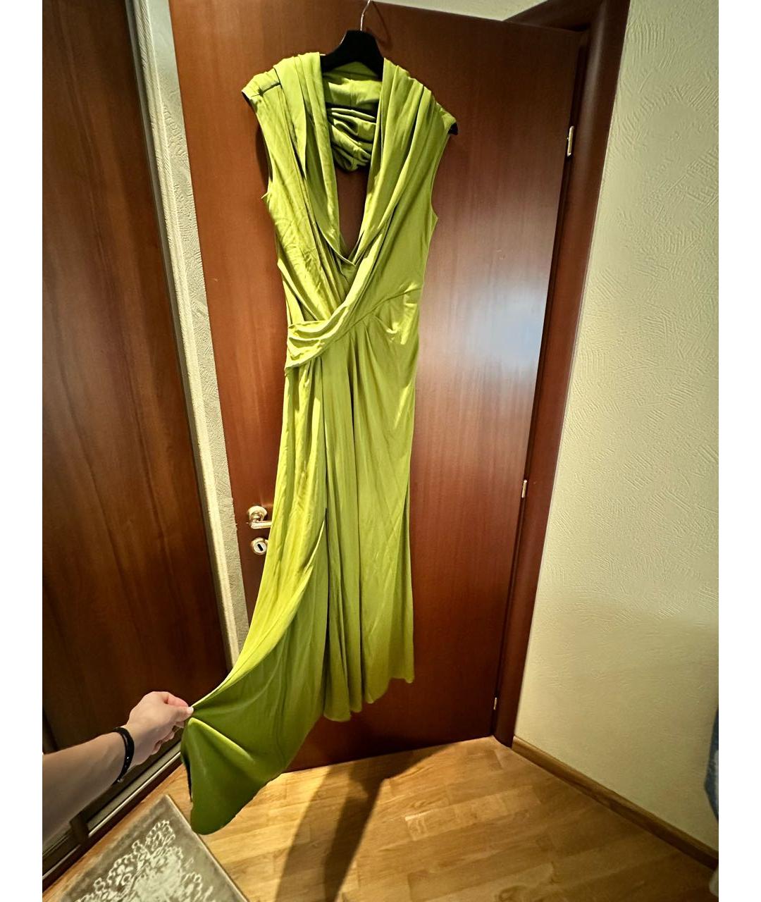 ALBERTA FERRETTI Зеленые ацетатное вечернее платье, фото 3