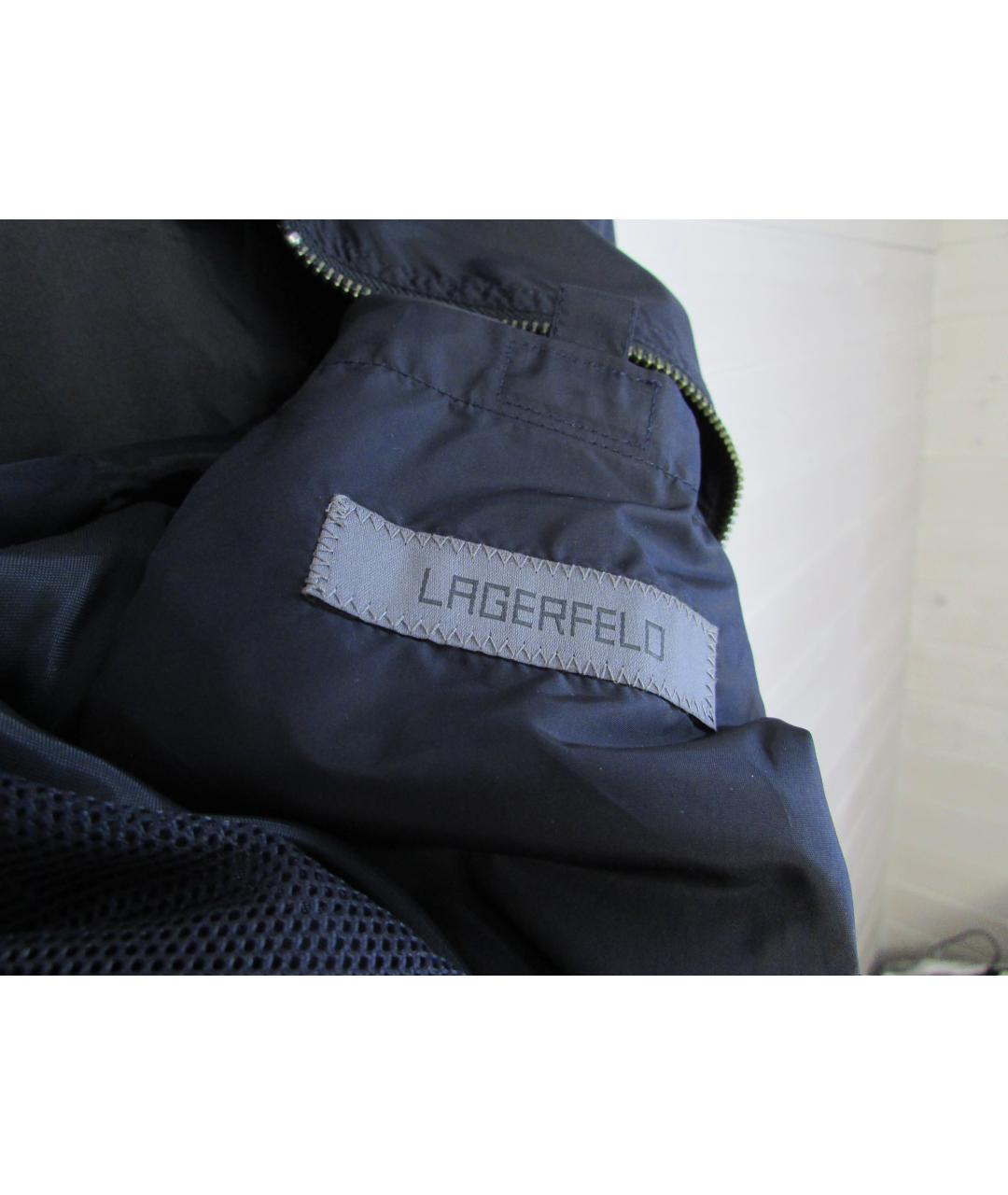 KARL LAGERFELD Темно-синяя синтетическая куртка, фото 4