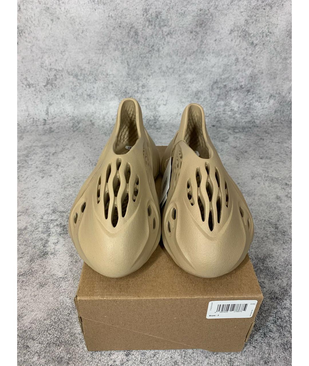 ADIDAS YEEZY Бежевые резиновые сандалии, фото 3