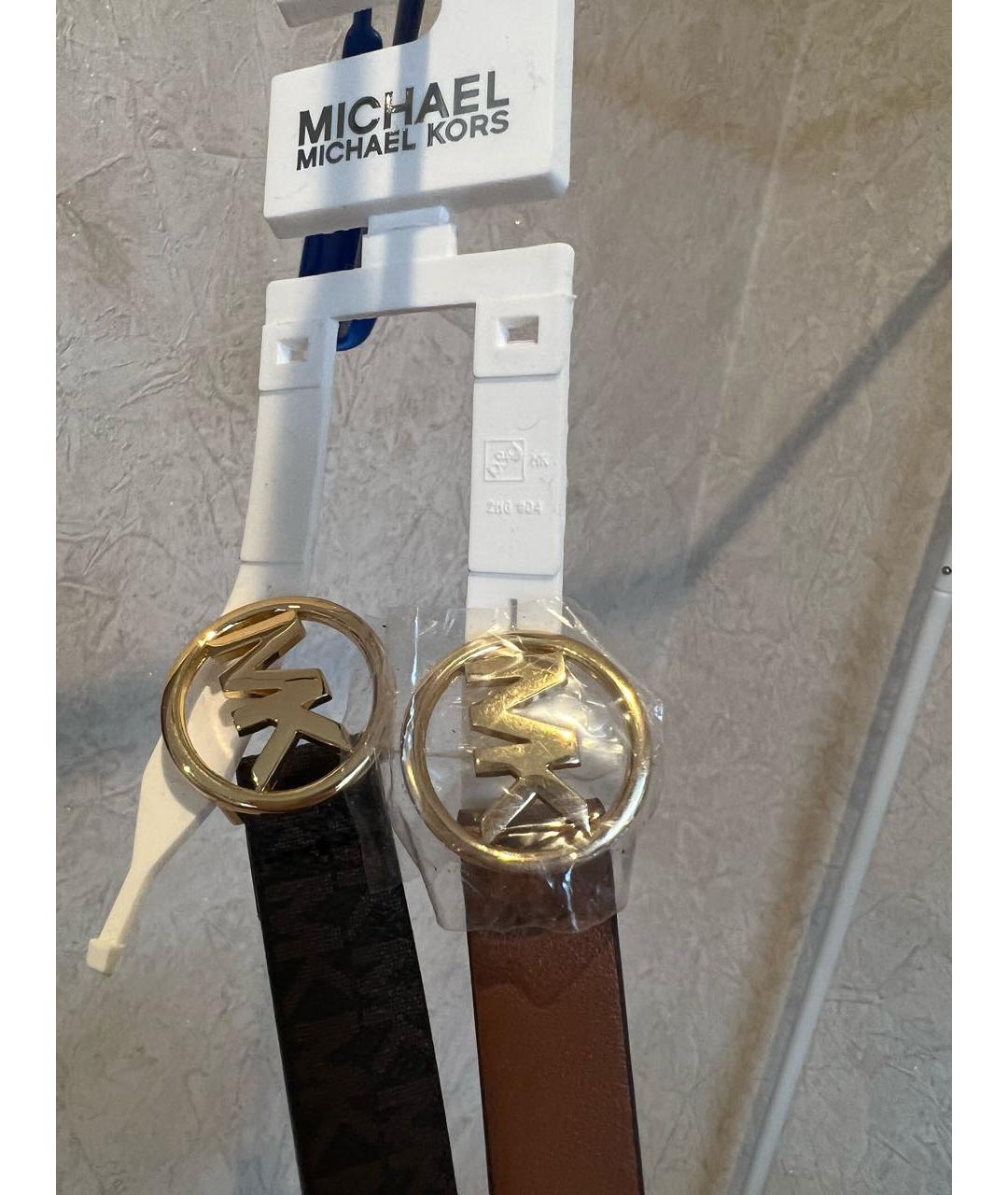 MICHAEL KORS Коричневый ремень из искусственной кожи, фото 5