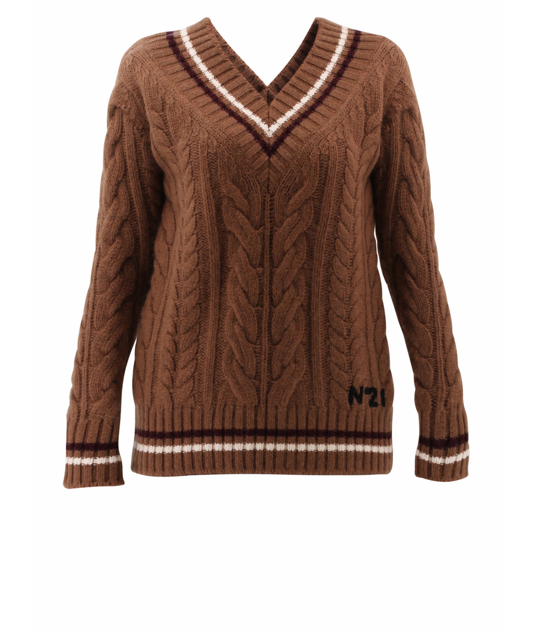 NO. 21 Коричневый шерстяной джемпер / свитер, фото 1