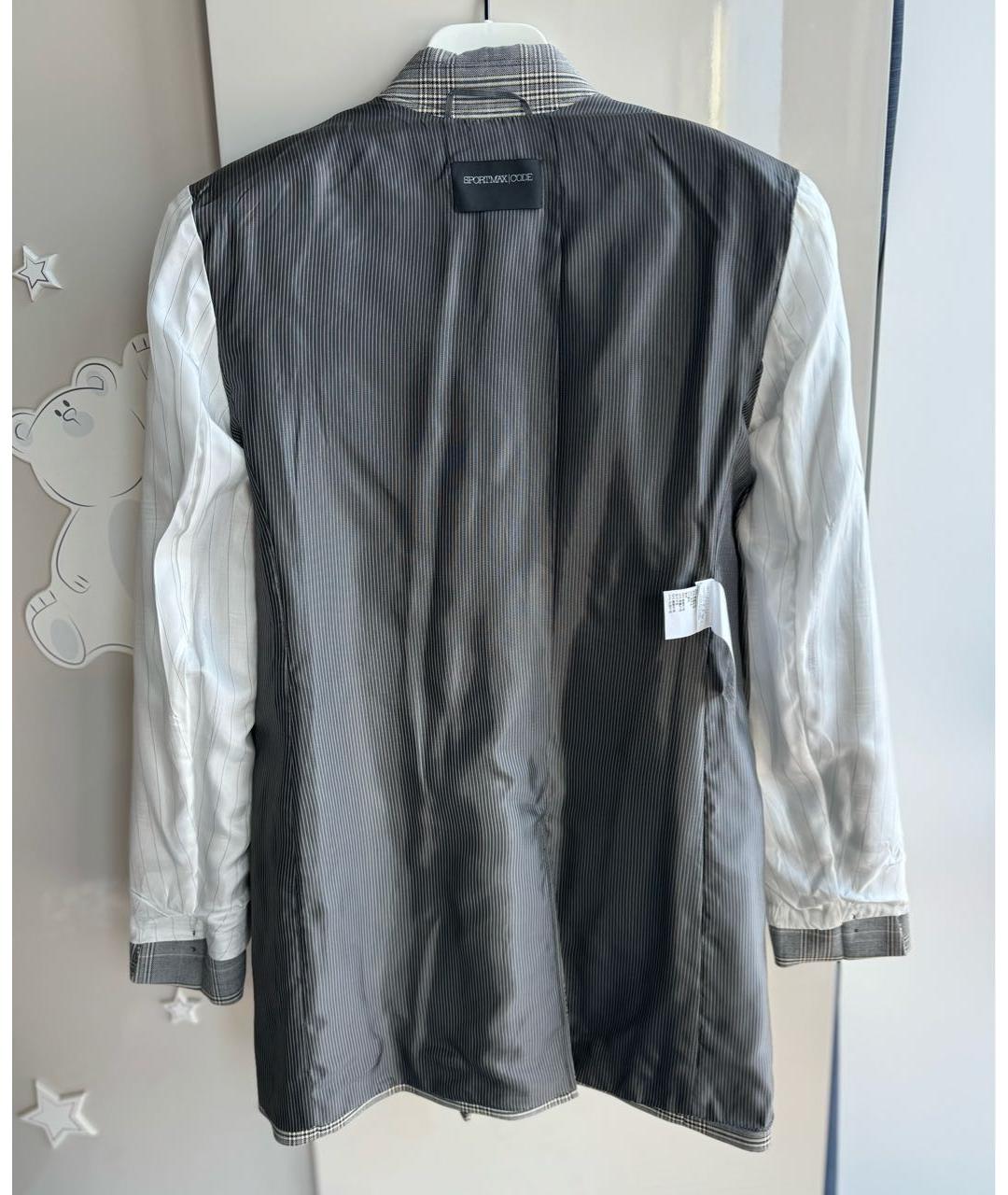 SPORT MAX CODE Серый полиэстеровый жакет/пиджак, фото 7