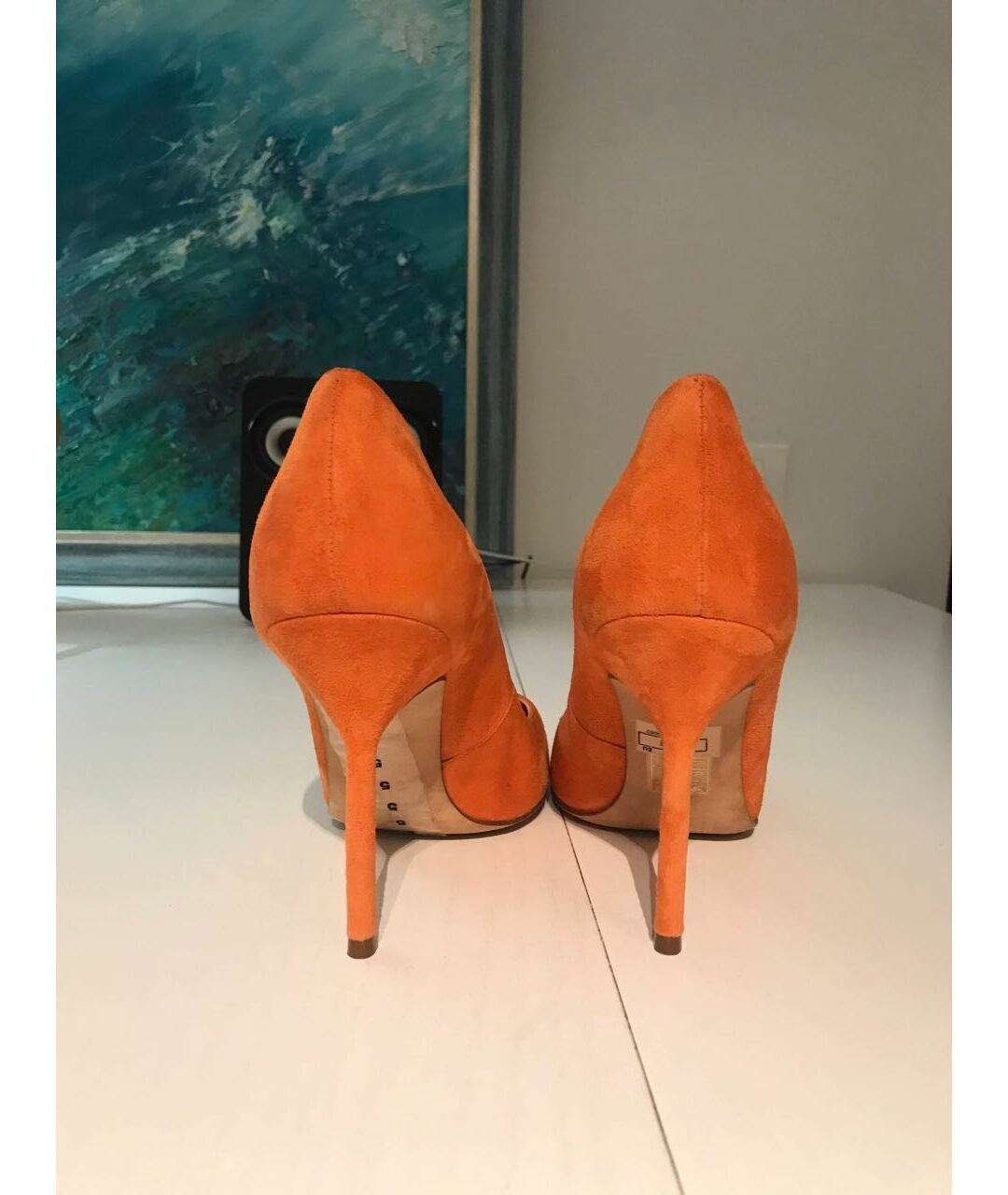 CAROLINA HERRERA Оранжевое замшевые туфли, фото 4