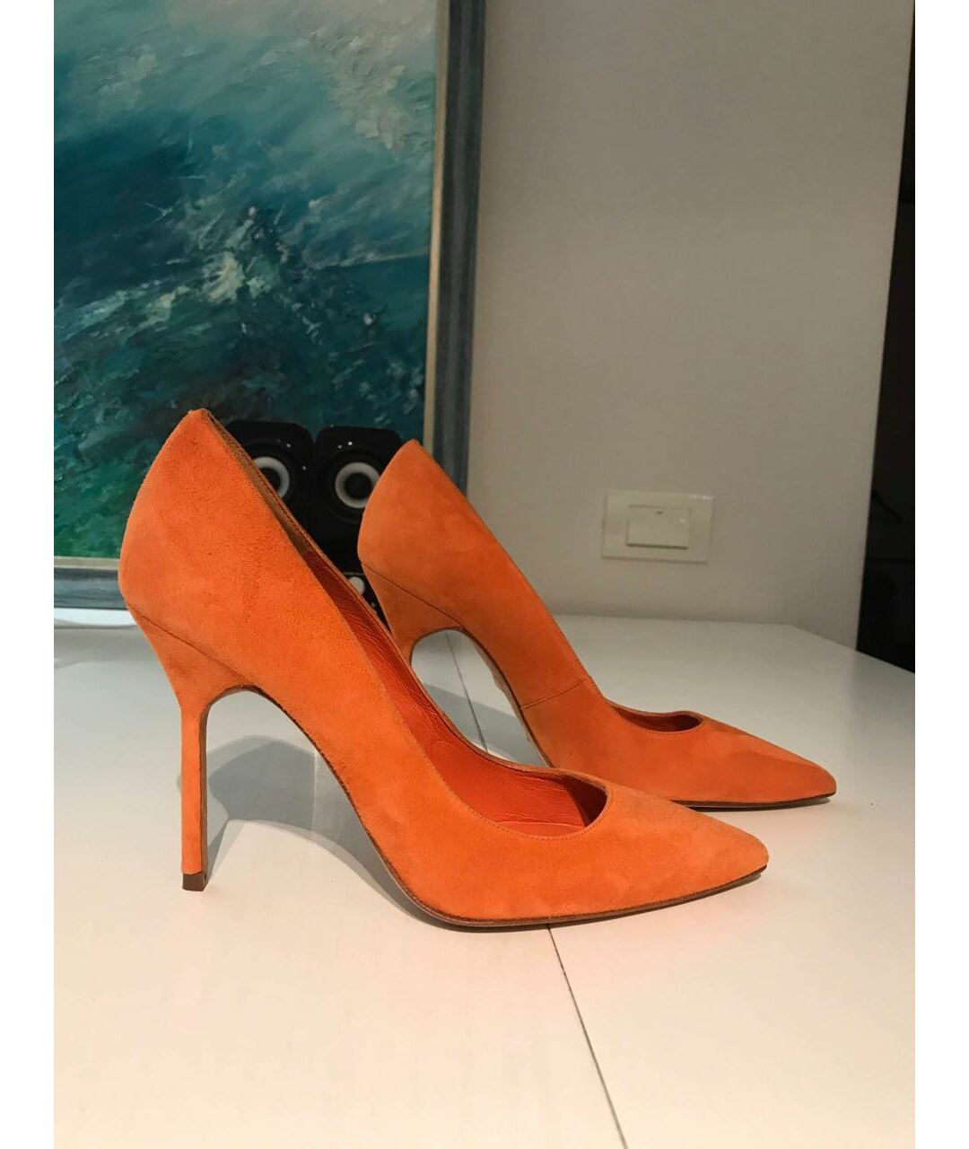 CAROLINA HERRERA Оранжевое замшевые туфли, фото 5