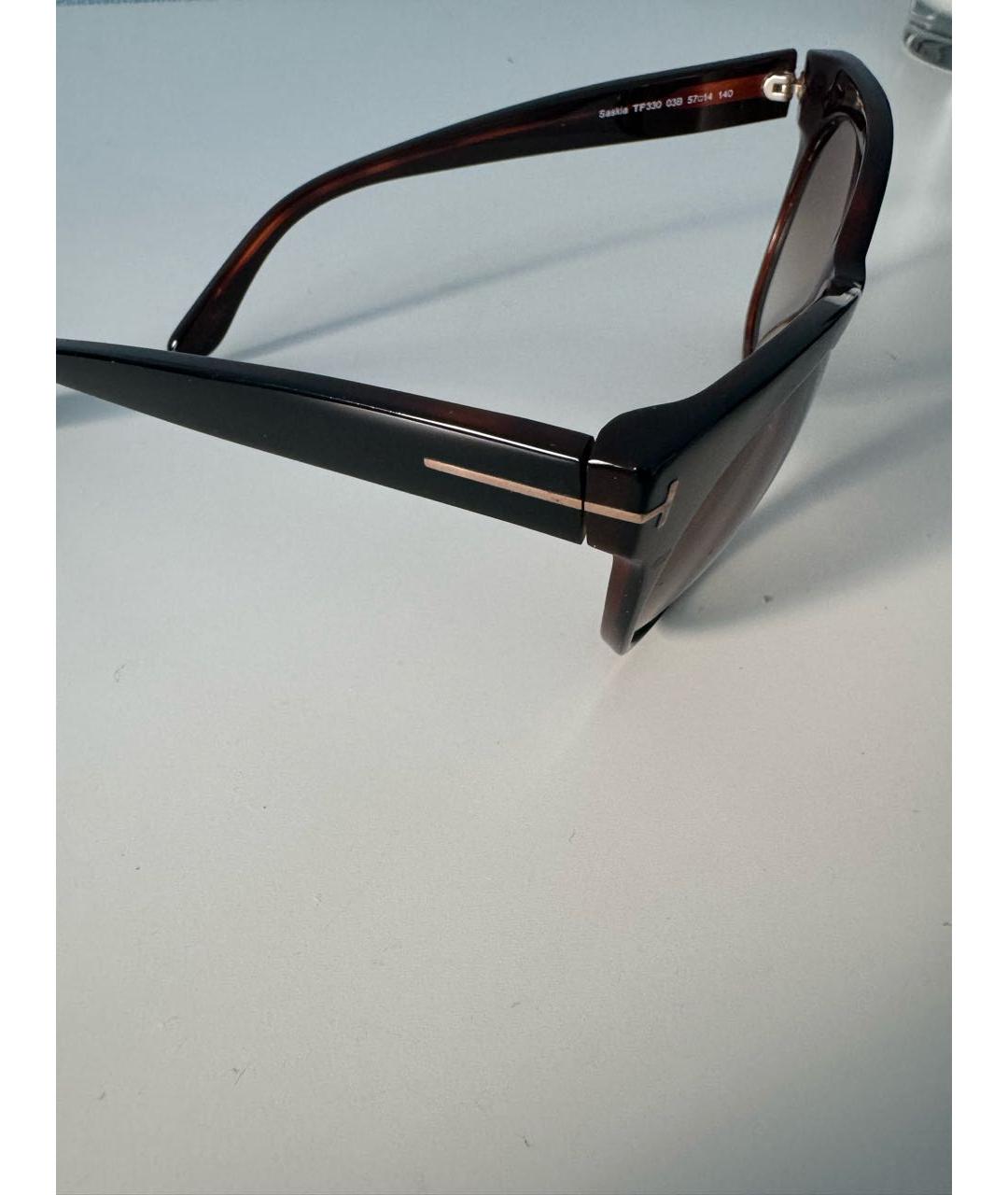 TOM FORD Коричневые металлические солнцезащитные очки, фото 3